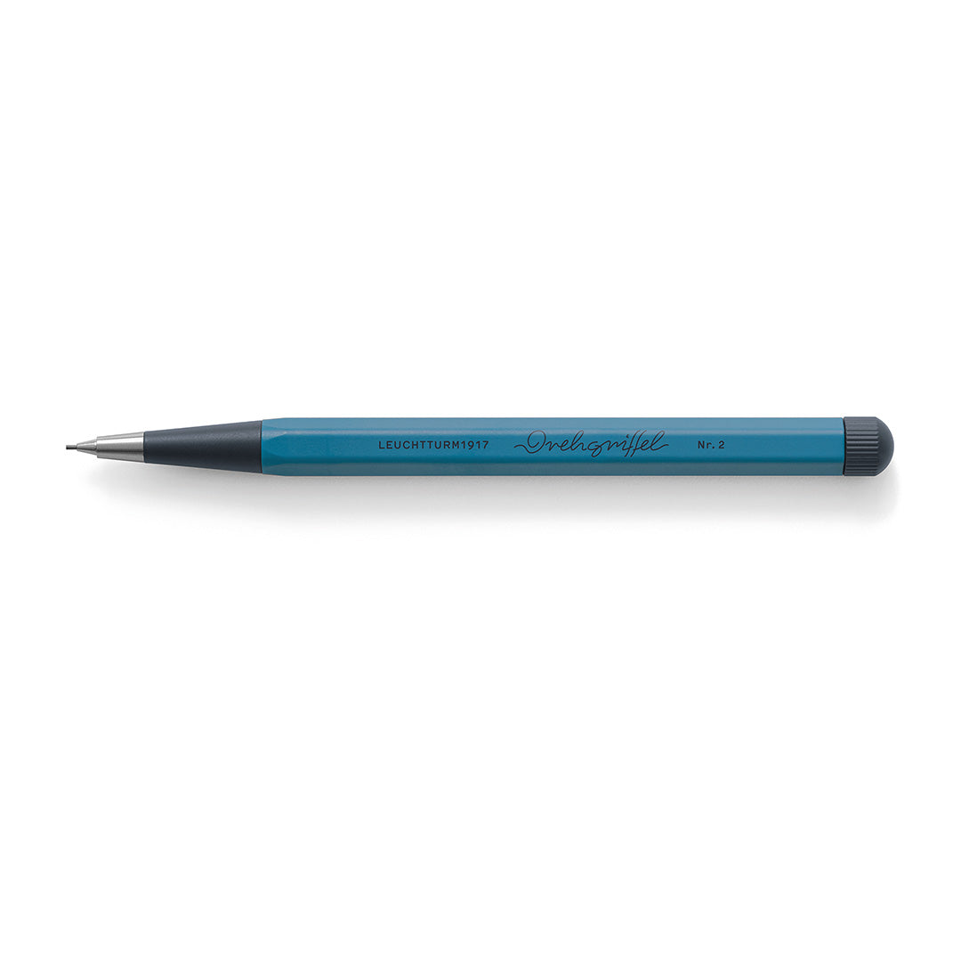 LEUCHTTURM1917 0.7mm Mechanical Clutch Pencil | Graphite HB Lead | Drehgriffel No. 2 | Stone Blue | Twist Mechanism