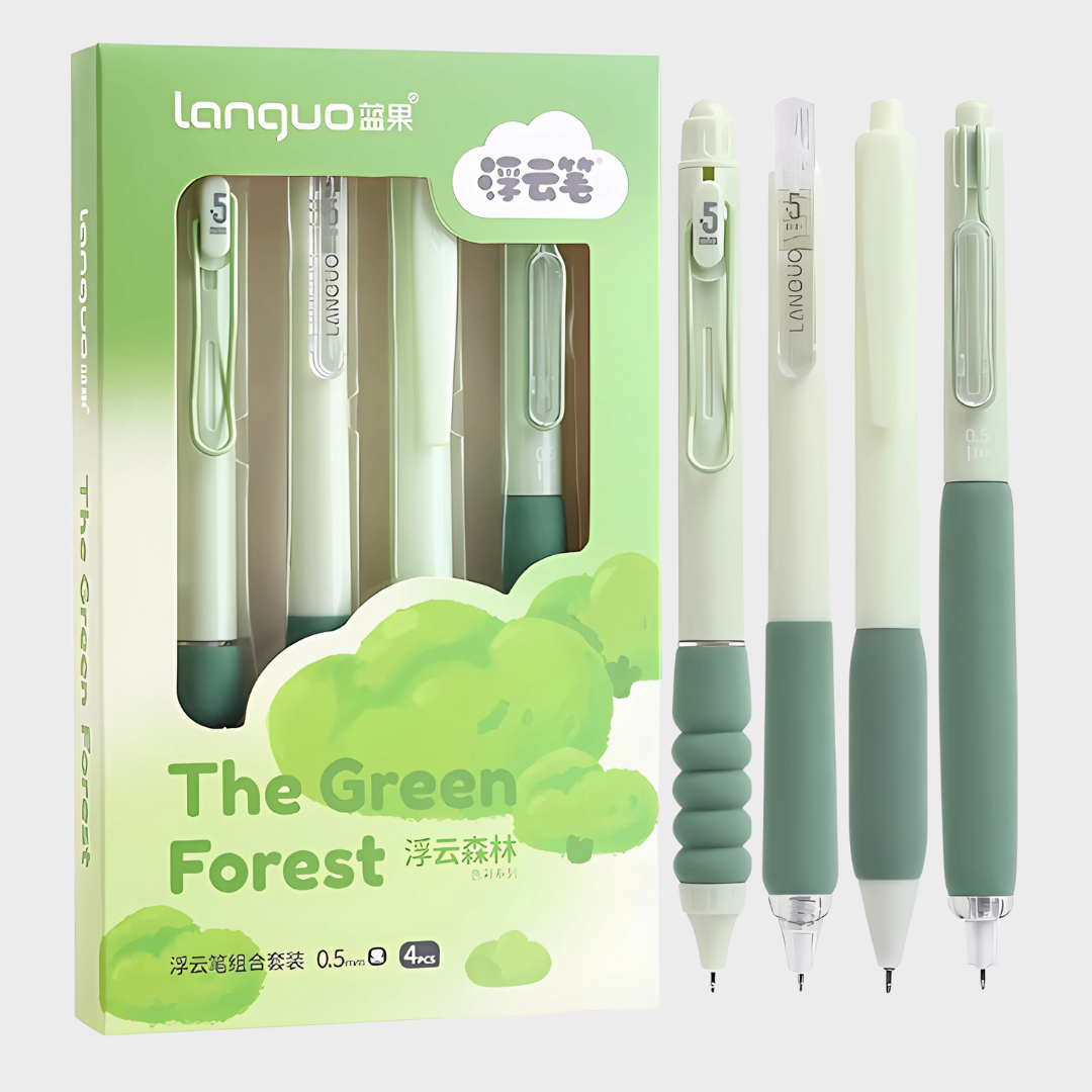 Languo | Gel Pen | 0.5mm | The Green Forest | Pack of 4 Pens | LG-71363-2