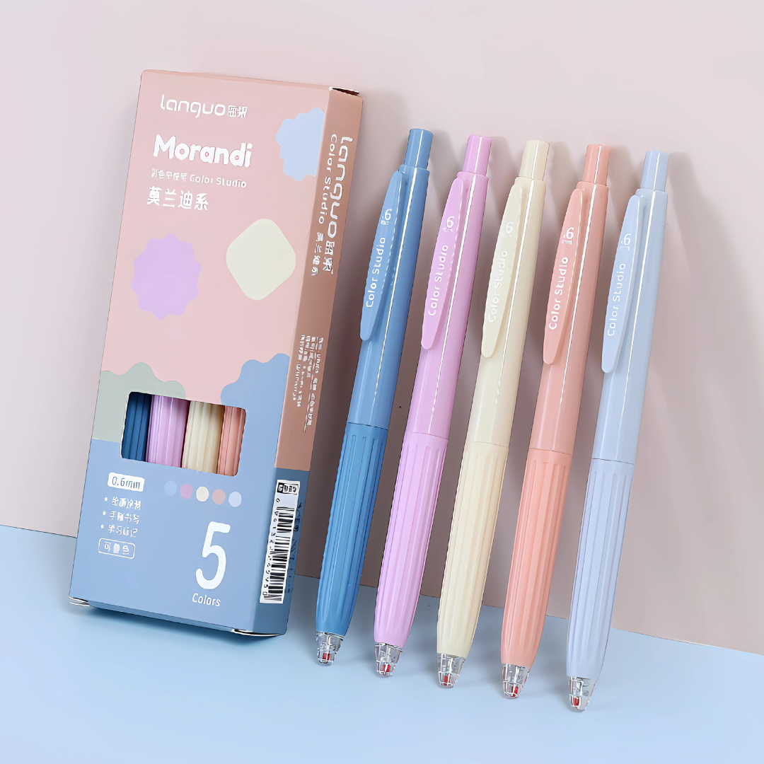 Languo | Gel Pen | 0.6mm | Color Studio | Morandi | Pack of 5 Pens | U6006