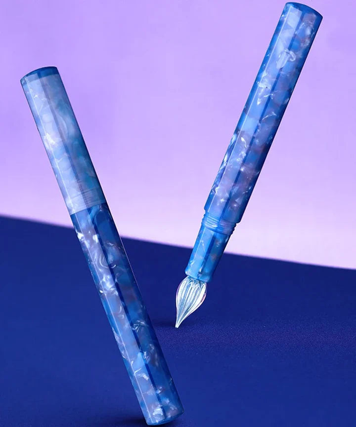 Moonman N6 Convertible Fountain Pen (EF Nib & Glass Nib) - Starry Blue
