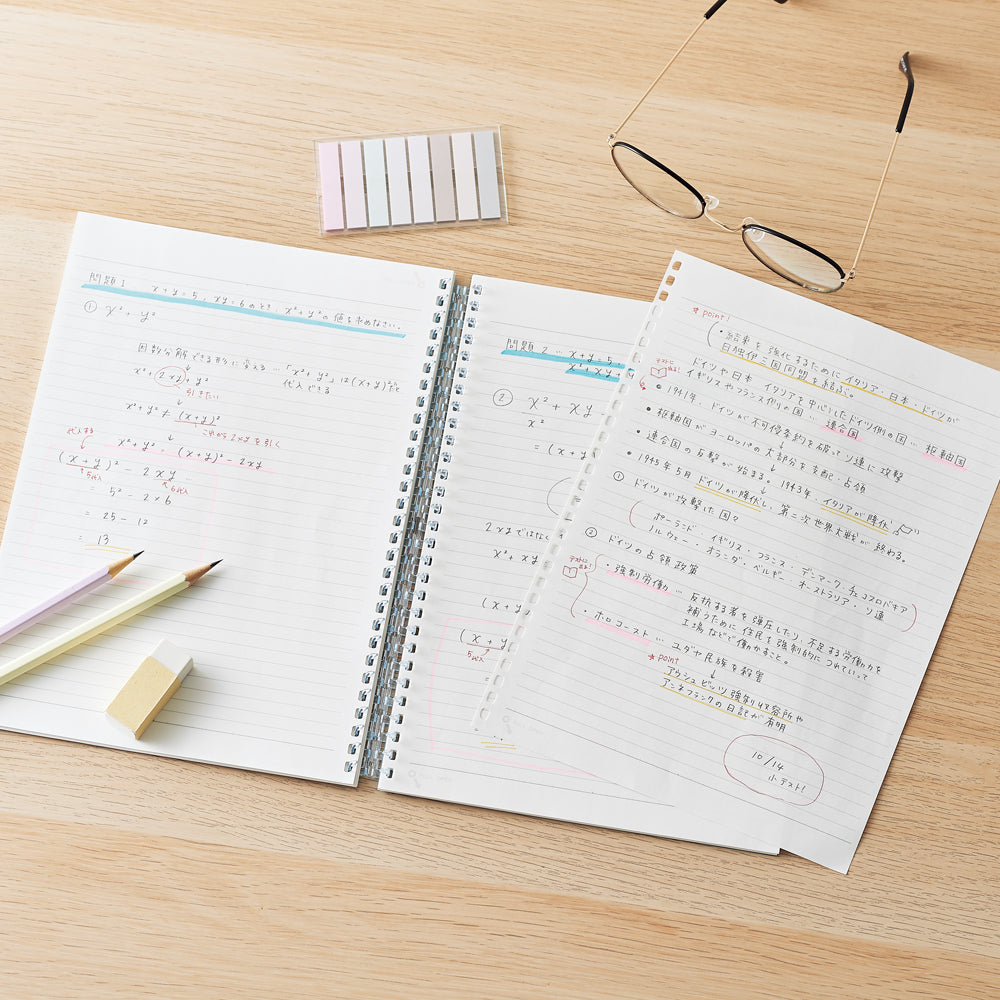 Open ring notebook, semi-B5 size, 30 sheets