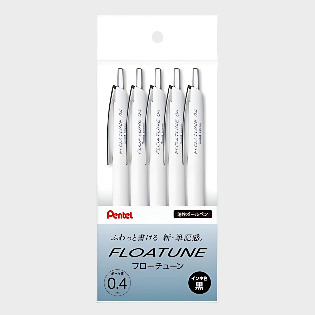 Pentel | Ballpoint Pen | 0.4mm | Black Ink | Floatune Set | BZN204-5