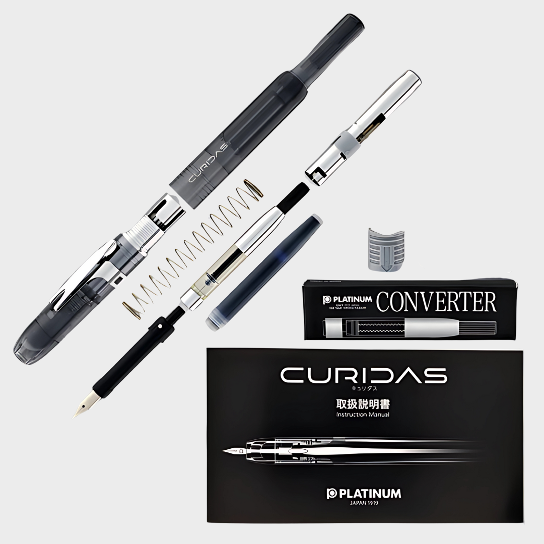 Platinum | Fountain Pen | Curidas | Knock-Type | With Box Packaging | Graphite Smoke
