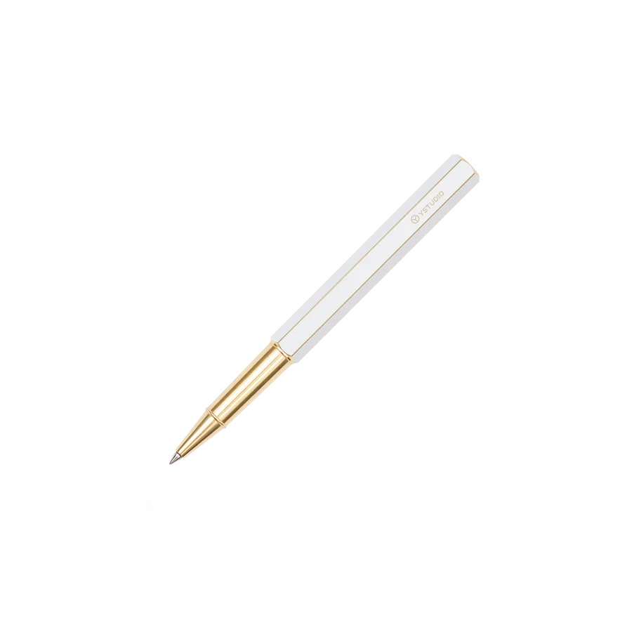 Ystudio | Rollerball Pen | Classic Revolve | Brass White
