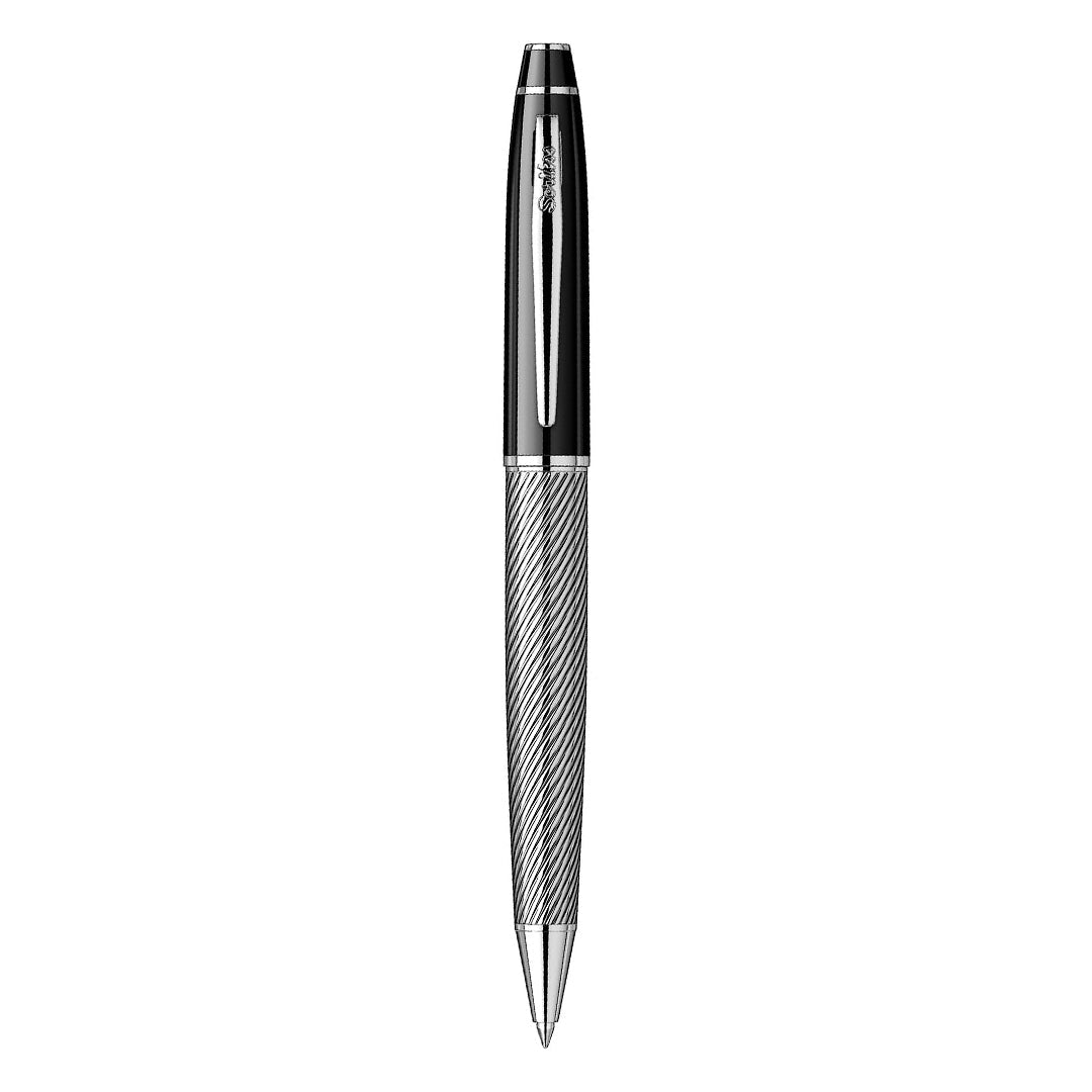 Scrikss | Noble 35C | Ball Point Pen | Spiral Black Chrome