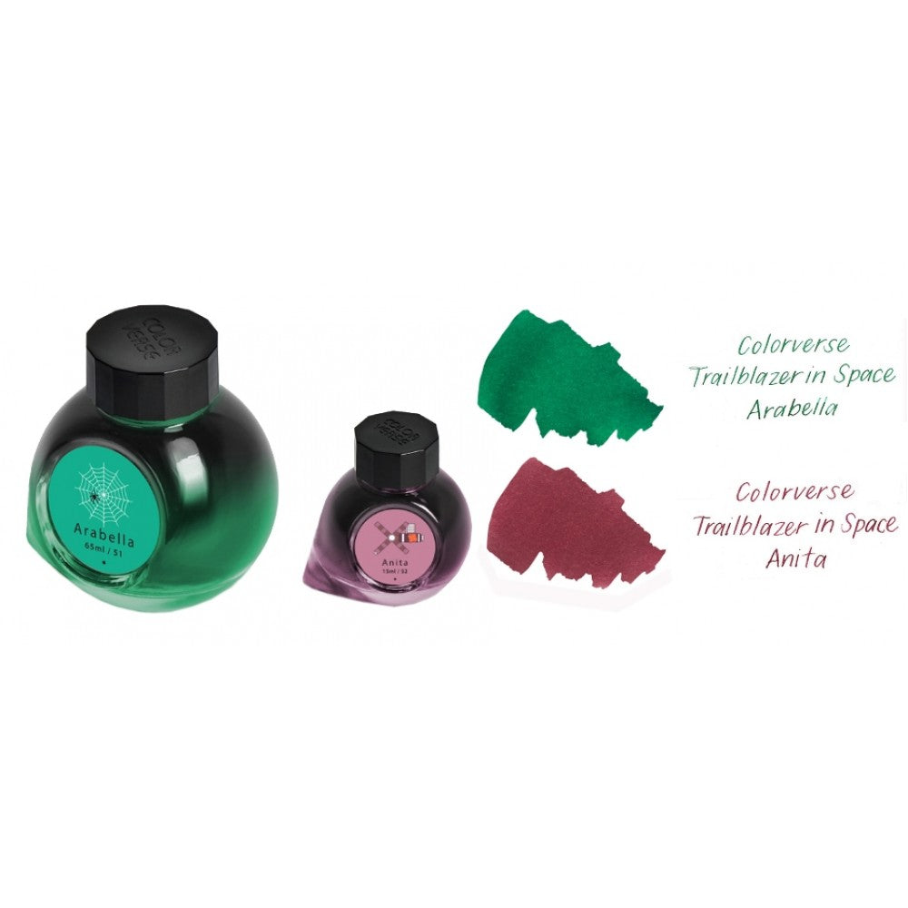 Colorverse Ink | Trailblazer In Space | Arabella Green & Anita Pink | 65ml & 15ml | 2 Bottle Set - penpencilink