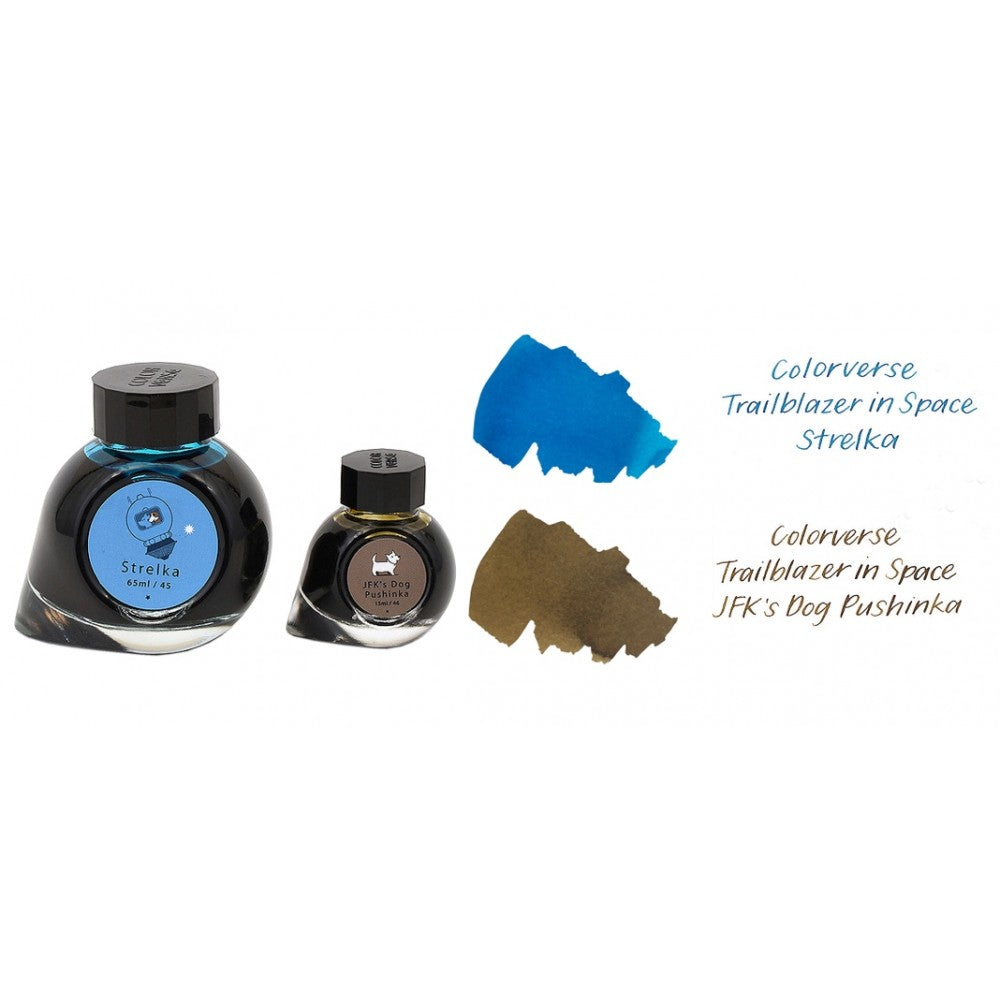 Colorverse Ink | Trailblazer In Space | Strelka | Blue | 65ml & 15ml | 2 Bottle Set - penpencilink