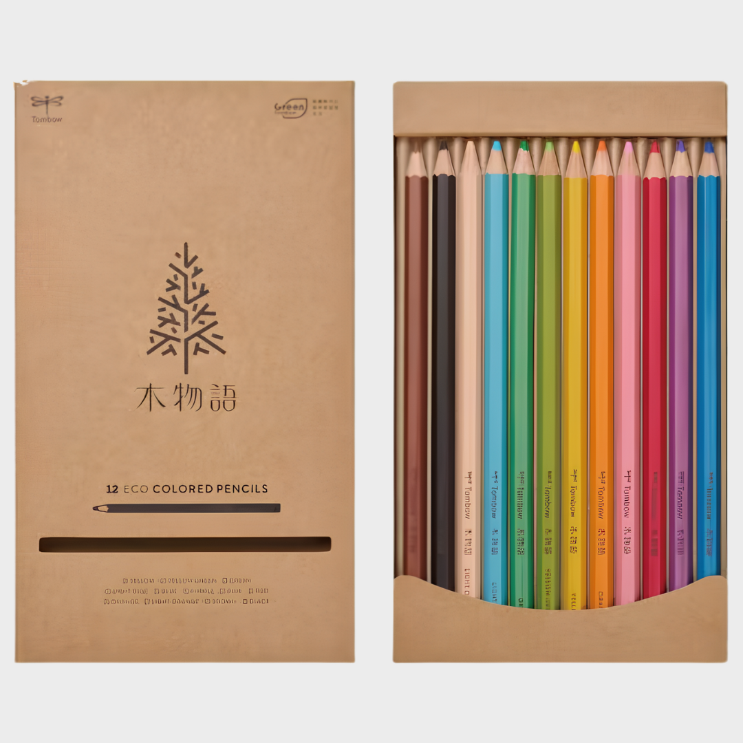 Tombow | Colored Pencils | Kimonogatari Series | Hexagonal Shaft | Pack of 12 | CQ-KS12C