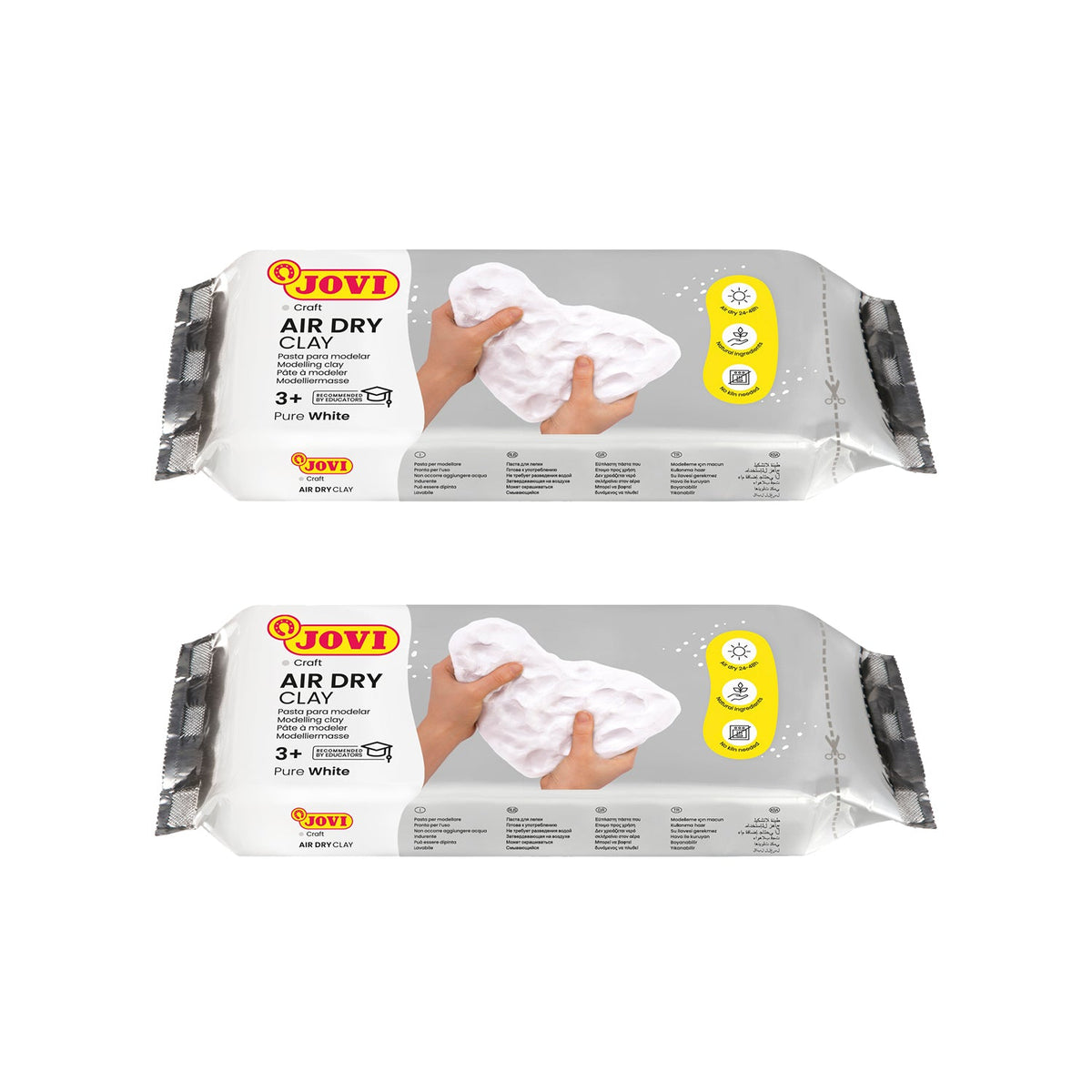 Jovi | European Air-Dry | Modelling Clay | White | 2 Packet | 250 Grams Each