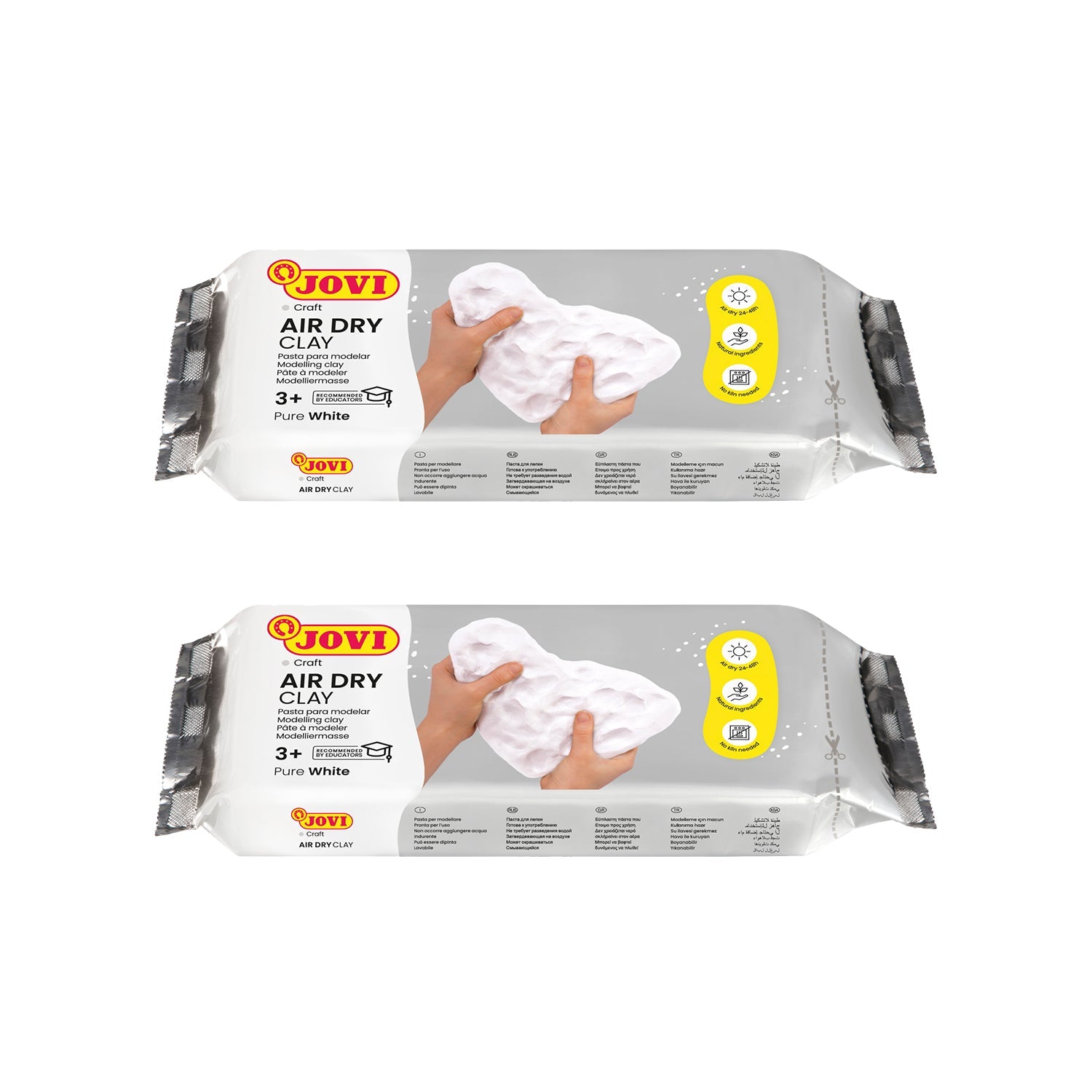 Jovi | European Air-Dry | Modelling Clay | White | 2 Packet | 250 Grams Each