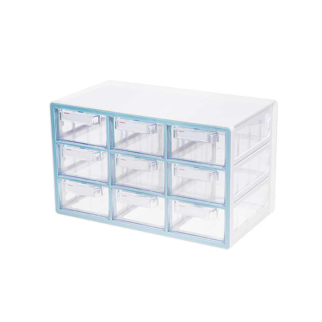 Sysmax | Multi Utility Storage Box | 9 Drawers | Organizer | Mint | Up System | For Office & Home