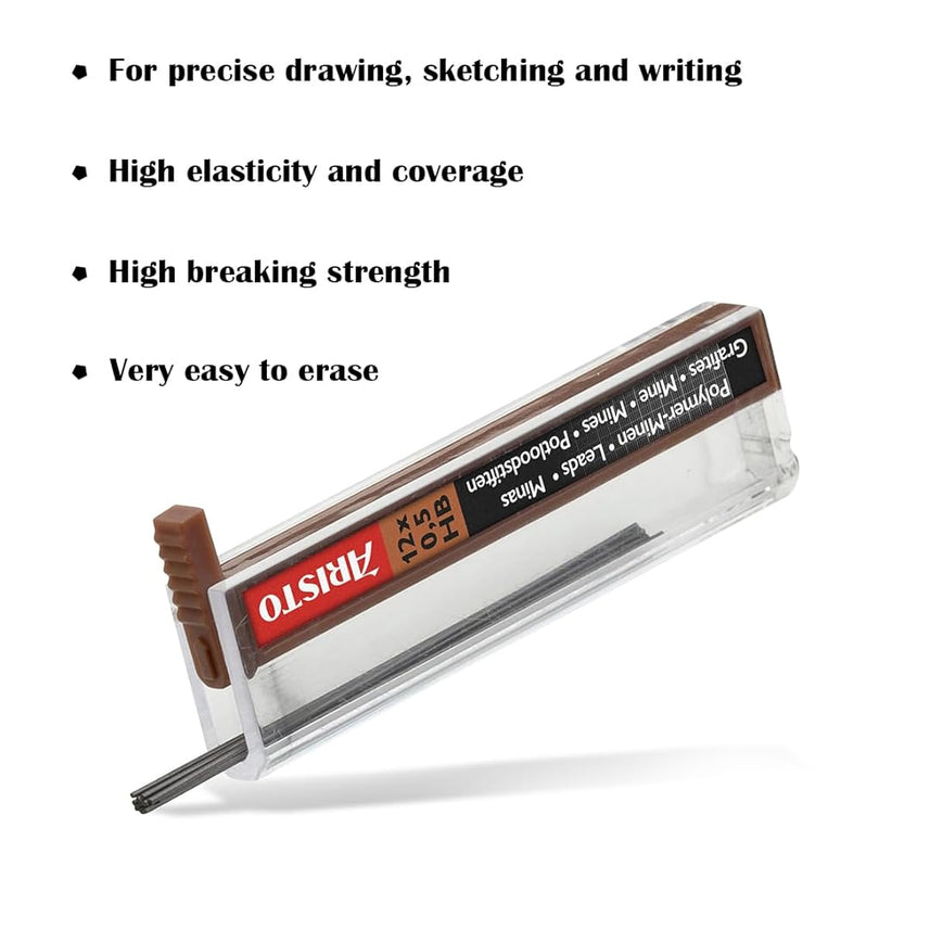 Aristo | Technical Drawing Pen | 0.1mm,0.3mm,0.5mm with 0.5mm Geo-pen | Mechanical Clutch Lead Pencil