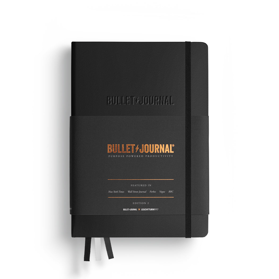LEUCHTTURM1917 Bullet Journal Edition 2 Hardcover Notebook Medium (A5), Dotted, 206 Pages - Black
