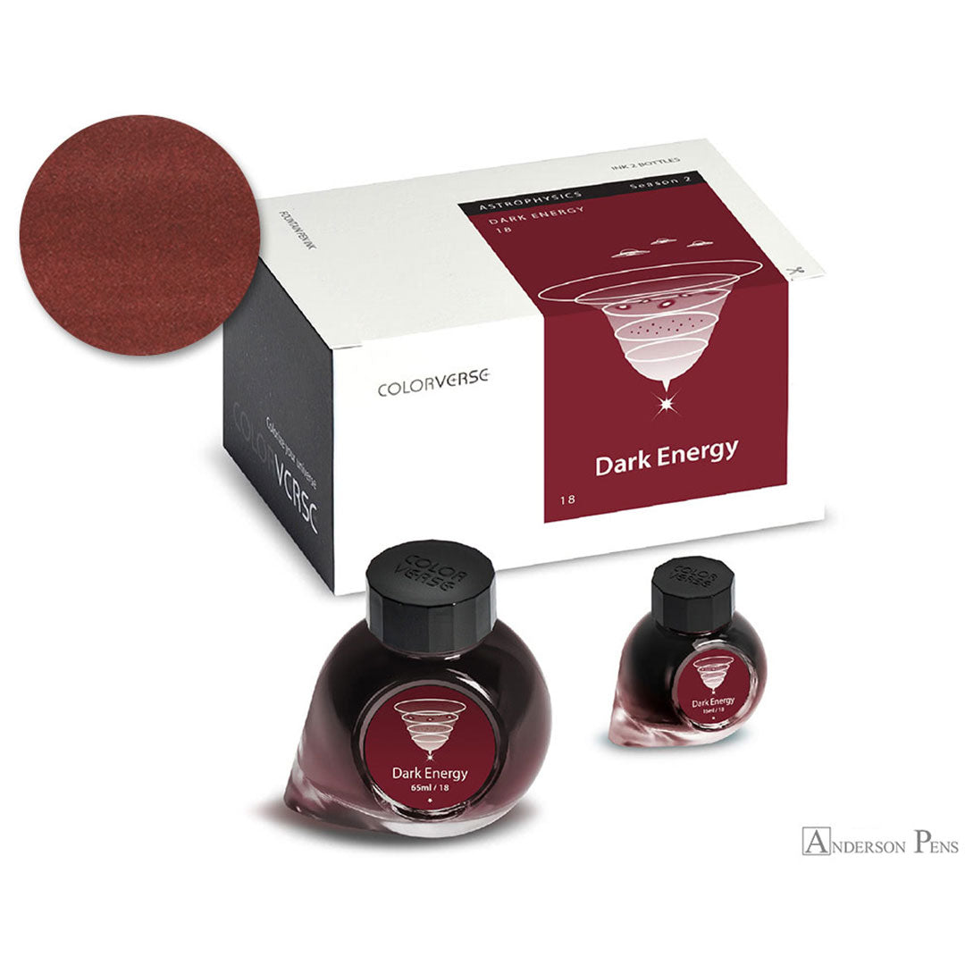 Colorverse | Astrophysics Series | Season 2 | Fountain Pen Ink | Dark Energy | Dark Brown | 65ml and 15ml | 2 Bottle Set - penpencilink