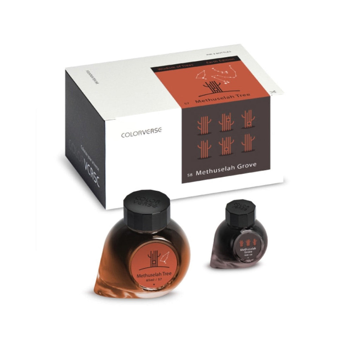 Colorverse Earth Edition Methuselah Tree & Methuselah Grove Fountain Pen Ink – 65ml & 15ml Set