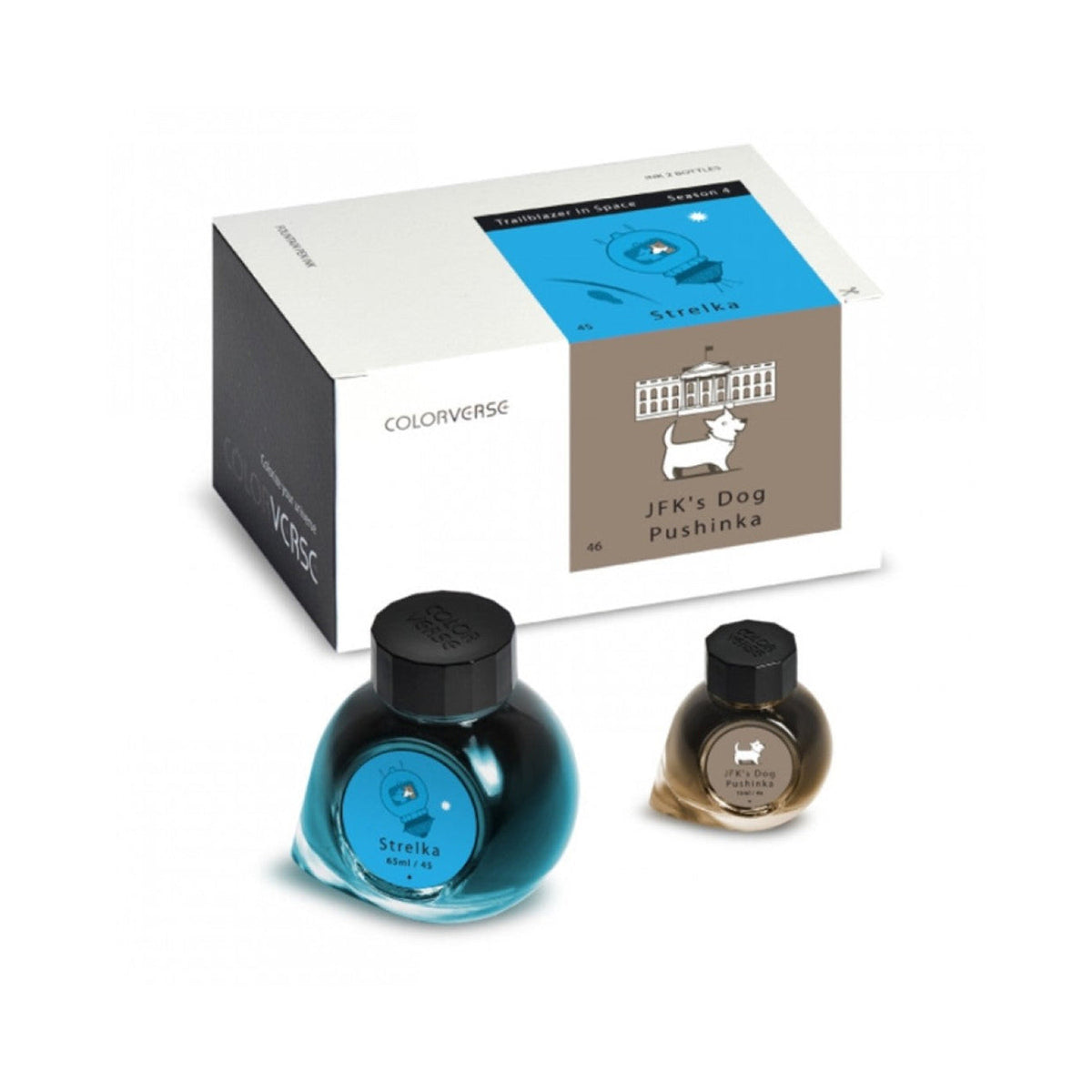 Colorverse Trailblazer In Space Strelka & JFK's Dog Pushinka Fountain Pen Ink – 65ml & 15ml Set
