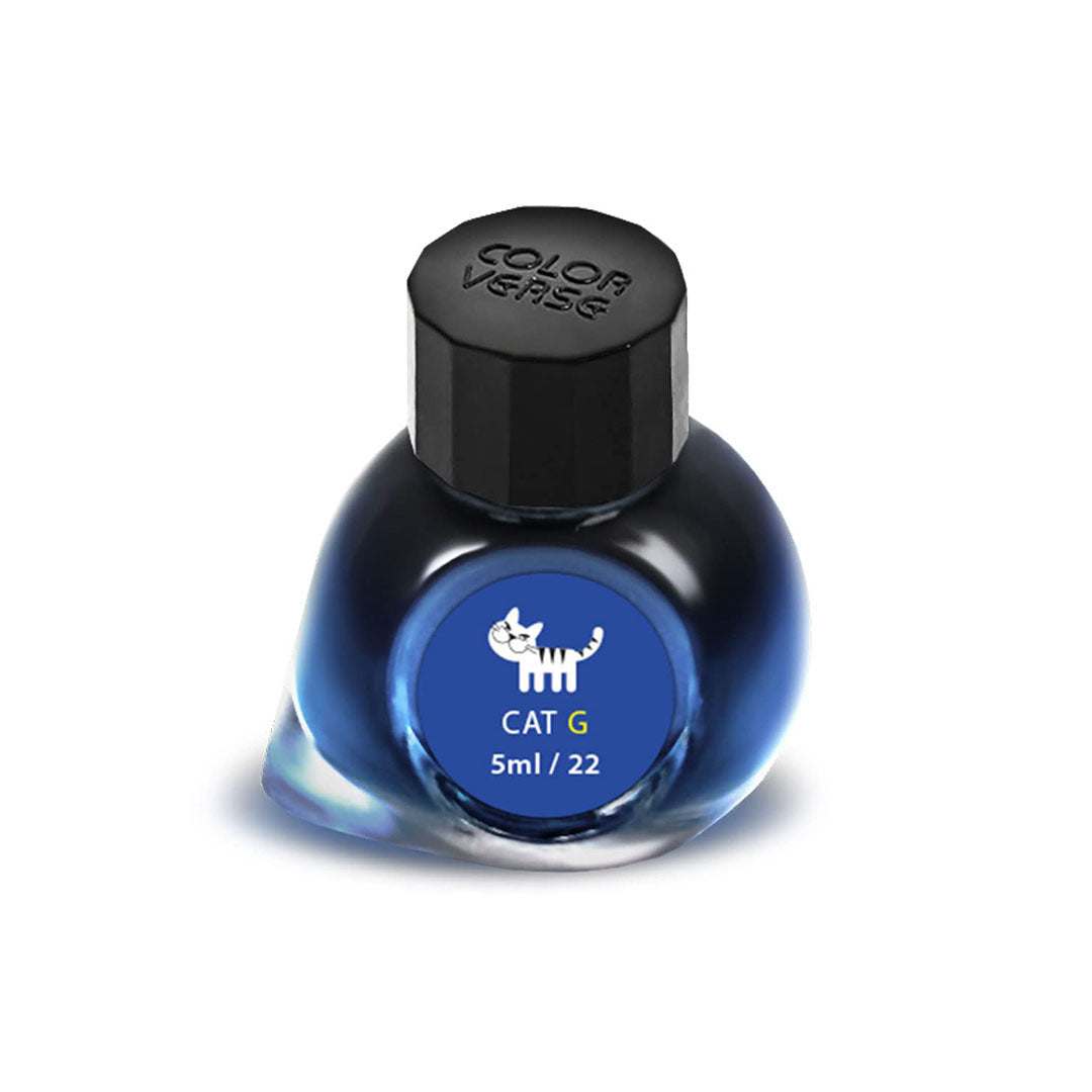 Colorverse Mini | Blue | Fountain Pen Ink Bottled | 5ml | Cat