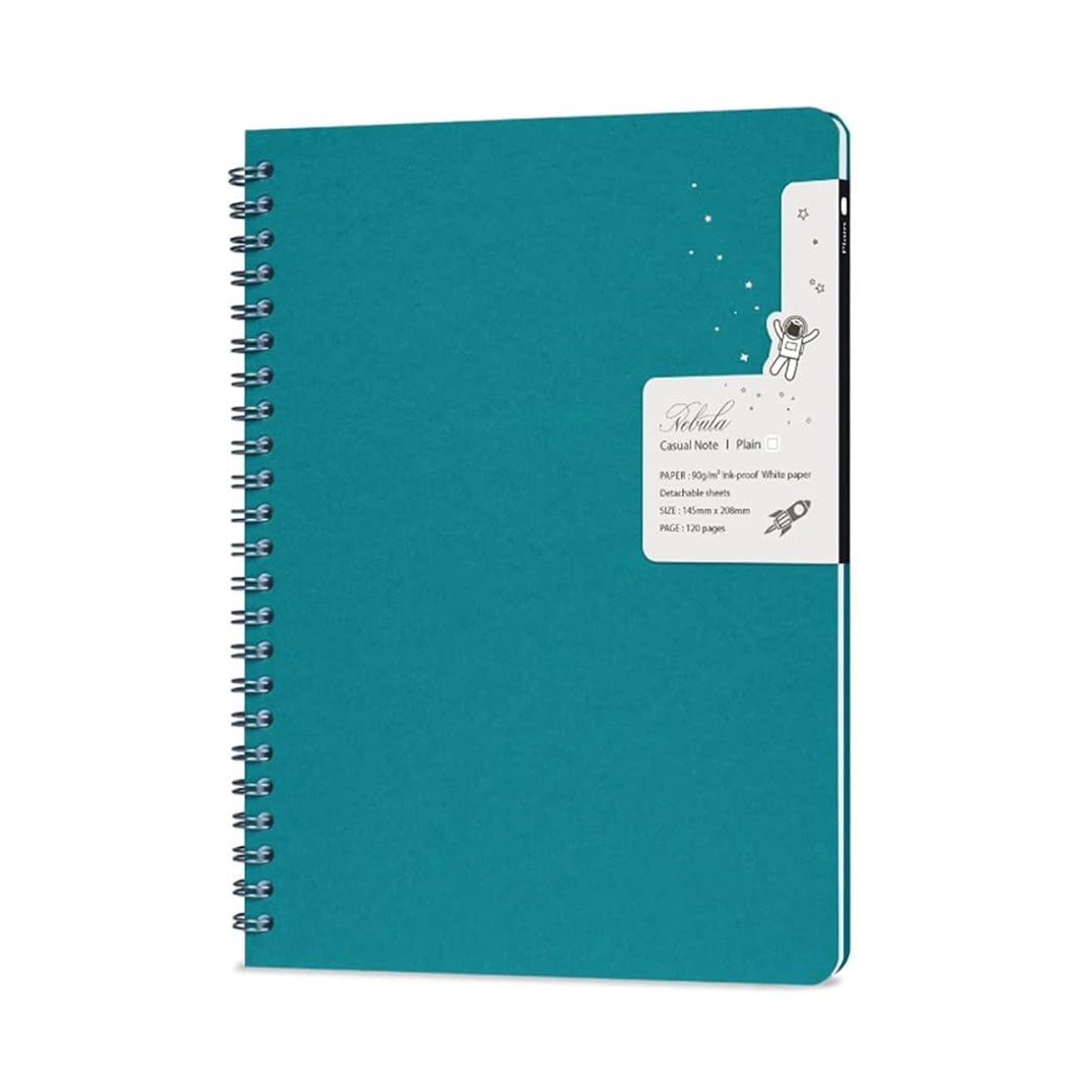 Colorverse | Nebula | Casual Series | Spiral Bound Notebook | Plain | Turquoise