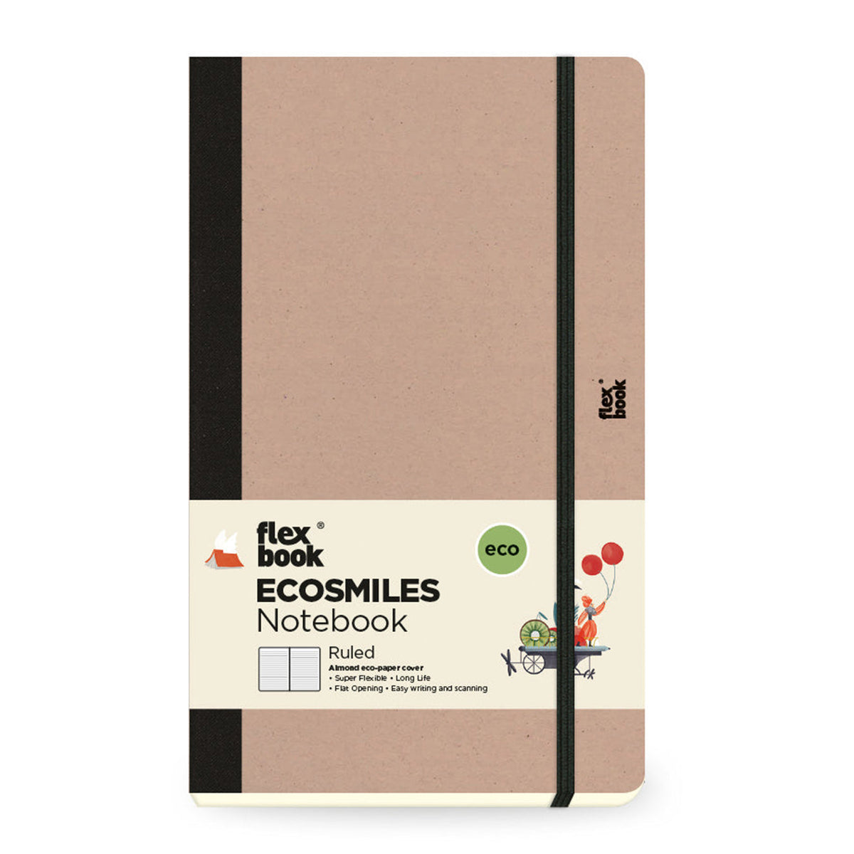 Flexbook | Ruled | Medium A5 Size Notebook | Almond | Ecosmiles Eco Series