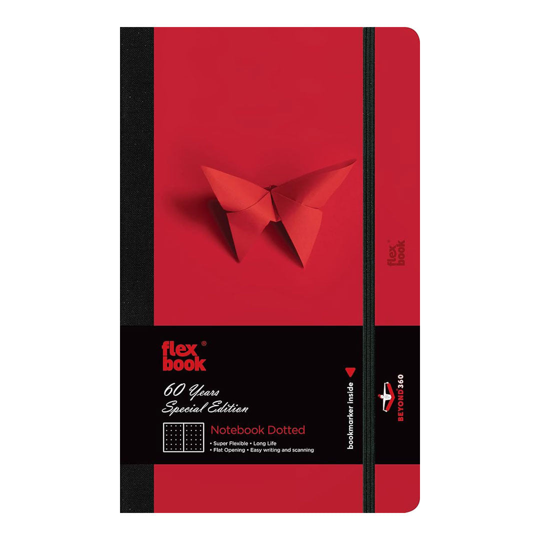 Flexbook | Dotted | Medium A5 Size Notebook | Red | 60 Years Special Edition