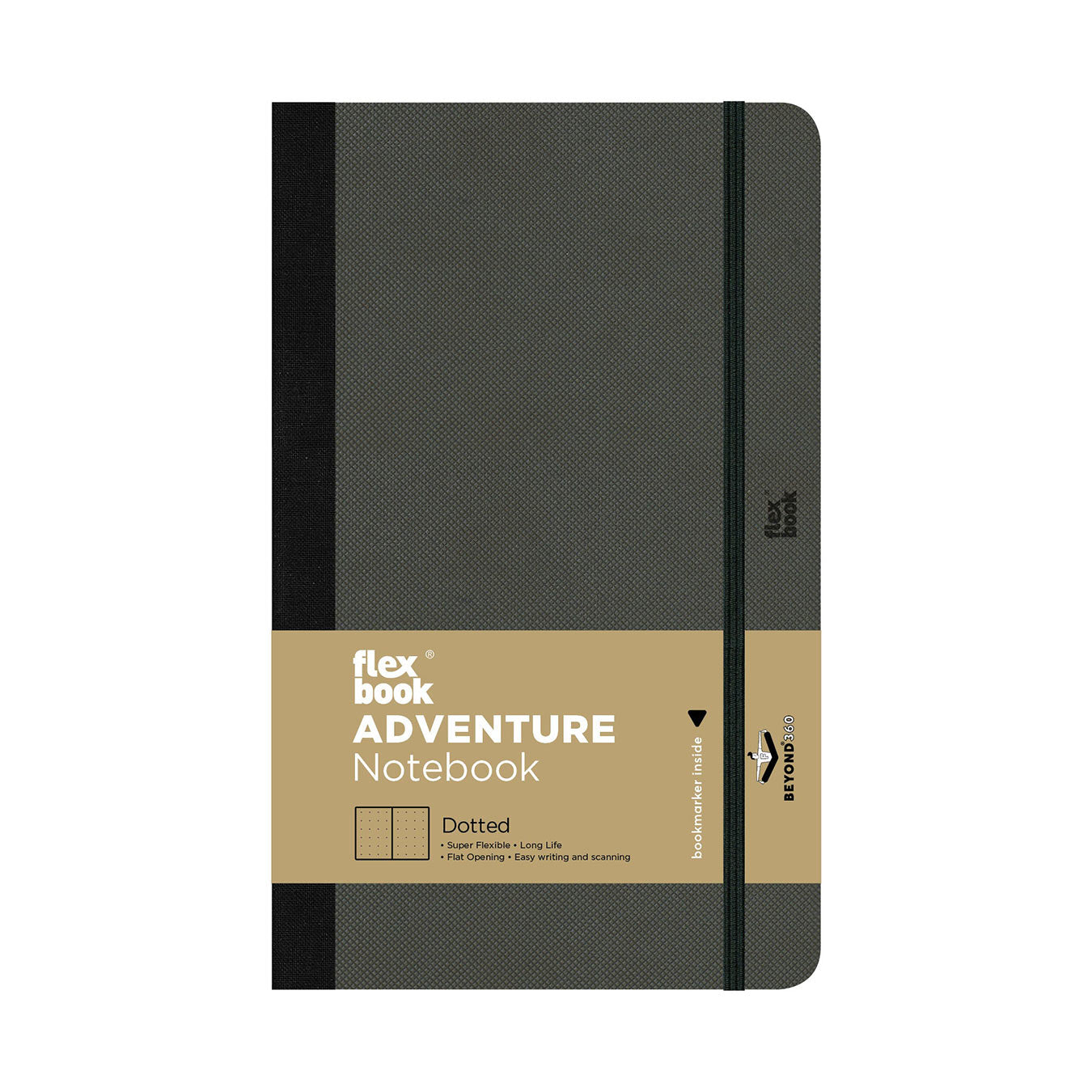 Flexbook | Dotted | Medium A5 Size Notebook | Off Black | Adventure Series