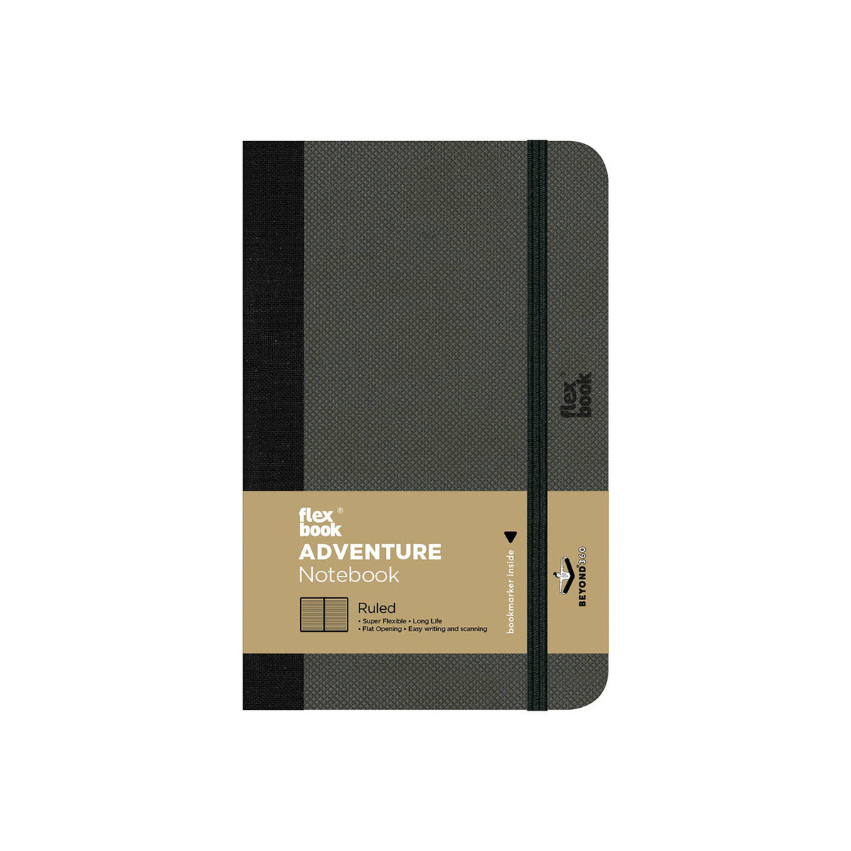 Flexbook | Ruled | Pocket A6 Size Notebook | Off Black | Adventure Series