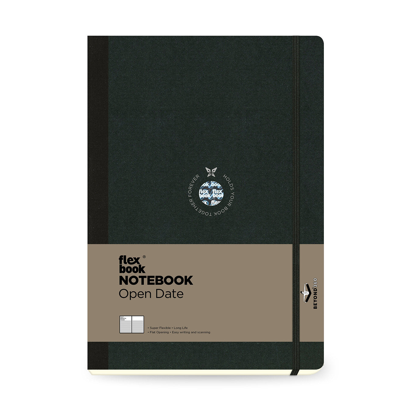 Flexbook | Open Date | Large B5 Size Planner | Black | Flex Global