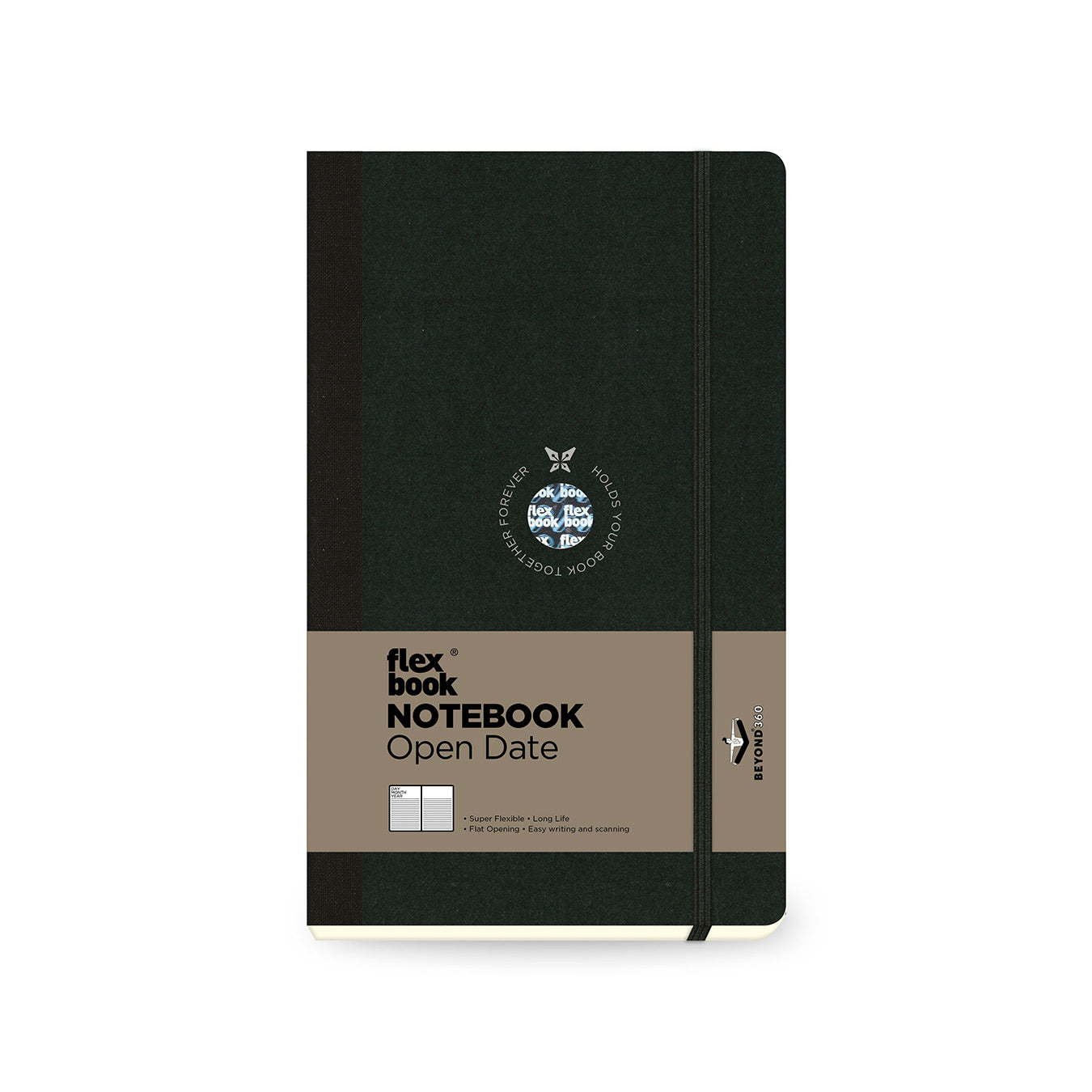 Flexbook | Open Date | Medium A5 Size Planner | Black | Flex Global