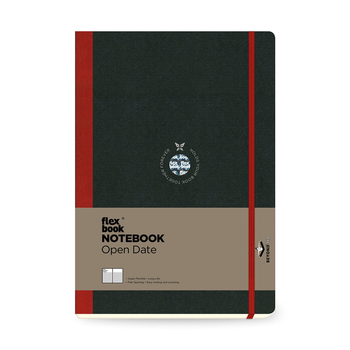 Flexbook | Open Date | Large B5 Size Planner | Red | Flex Global