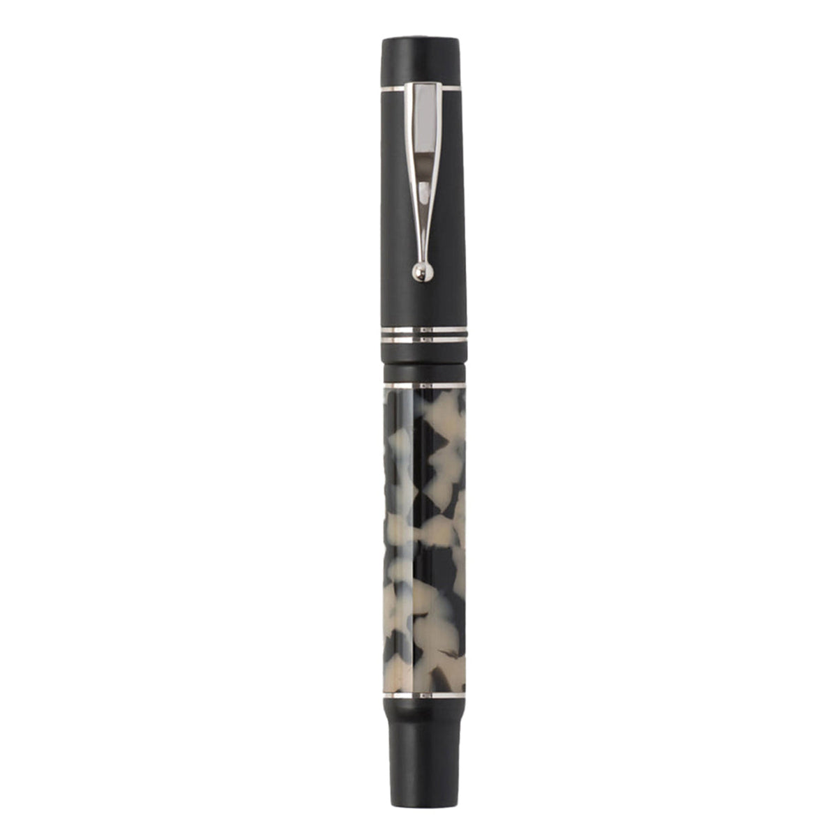 GIOIA Alleria Tramonto Sand Black Fountain Pen – Rhodium Trim