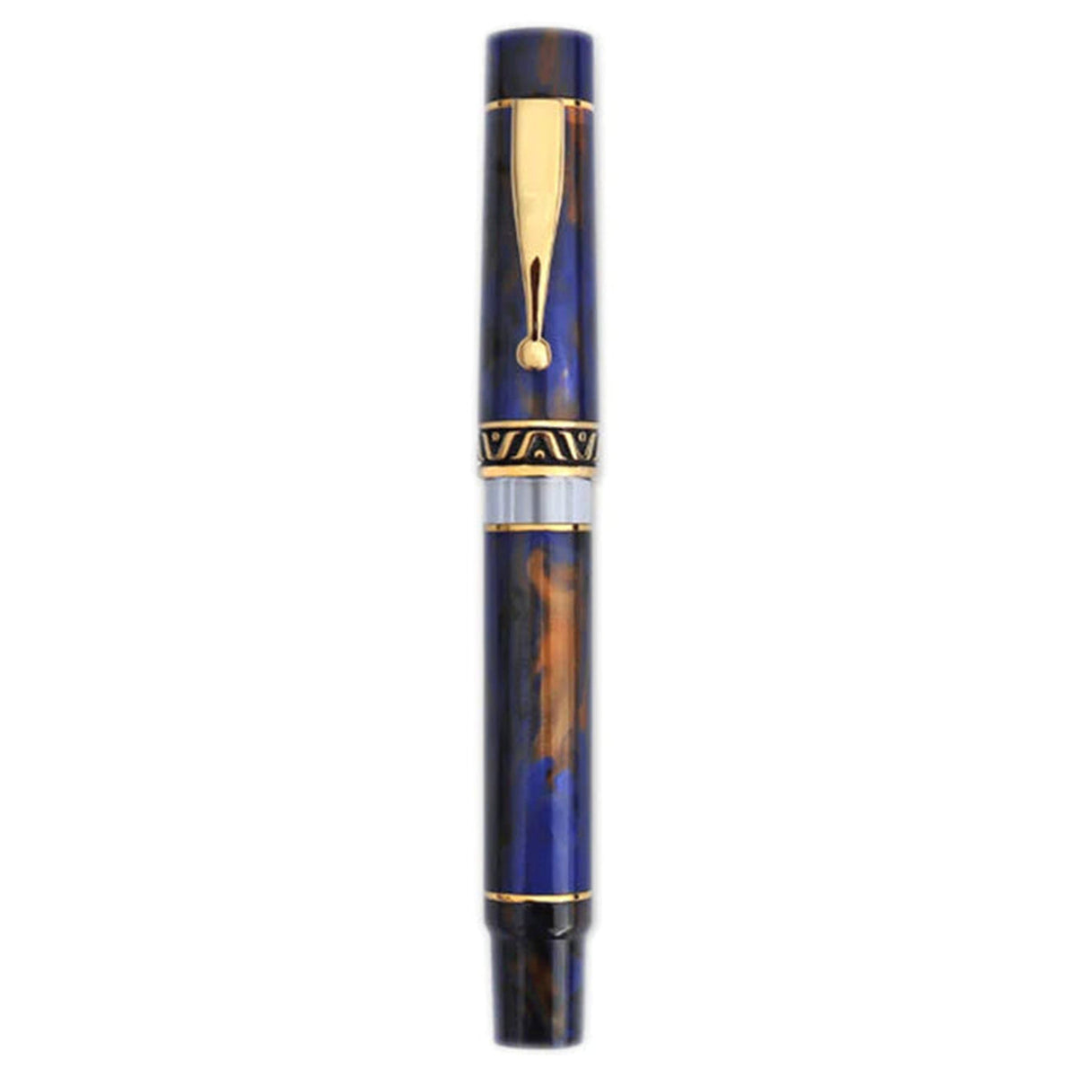 GIOIA Bellavista Crepuscolo Blue-Brown Fountain Pen – Gold Trim