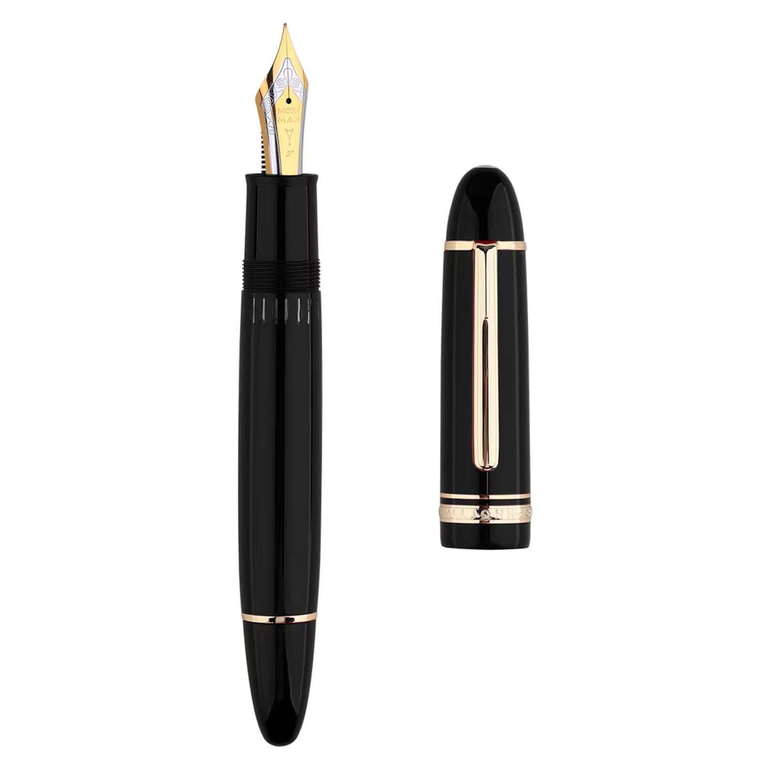 Moonman P141 Piston Fountain Pen – Size 8 Dual-Tone Fine Nib with Gold Trim & Clip – Resin Body – Multiple Colors – Bottled Ink Filling (No Ink Included)