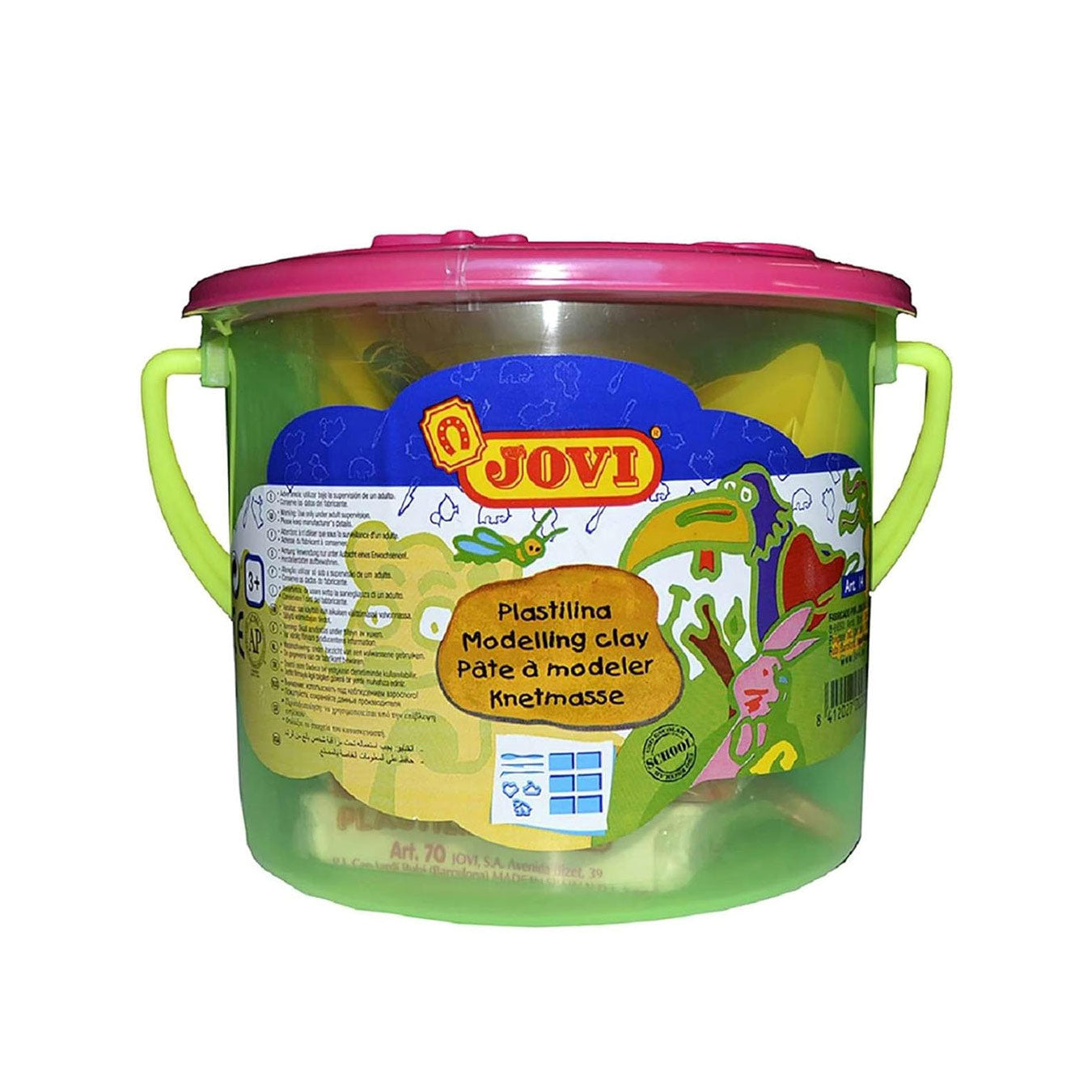 Jovi Plastilina 6 Color Bars of Reusable Non-Drying Clay 3 Cutters 3 Tools 1 Sheet for Motor Skills