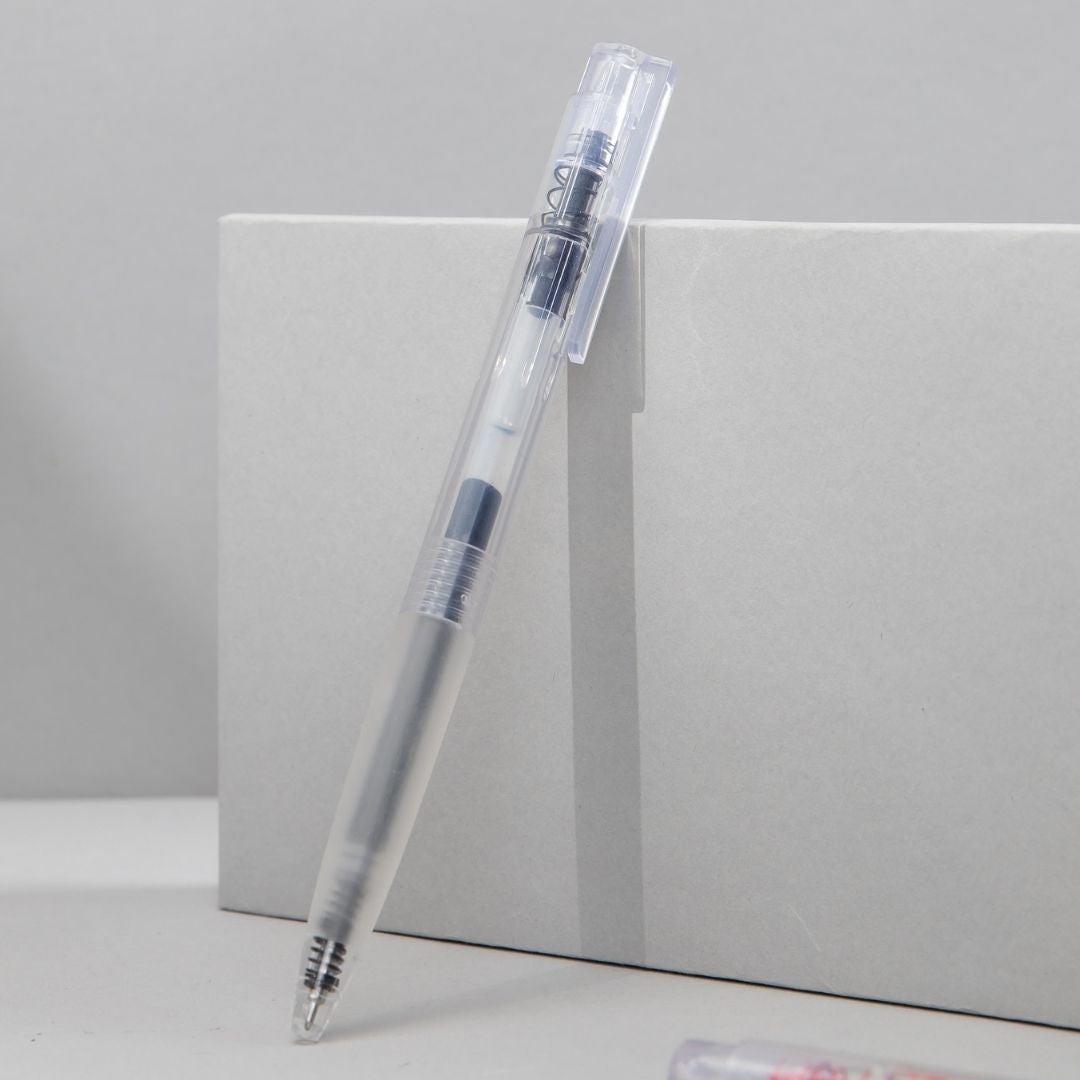 K7 transparent Gel Ink Pen 0.5mm - INDOFUTURE - K7-black - Gel Pens