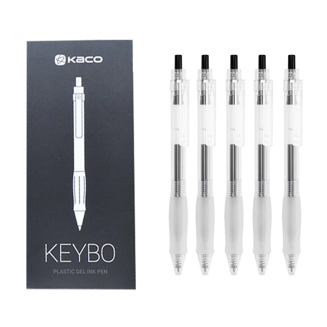 Kaco Keybo Transparent Gel Ink Pen - 5pcs - INDOFUTURE - KJ1003B - Gel Pens