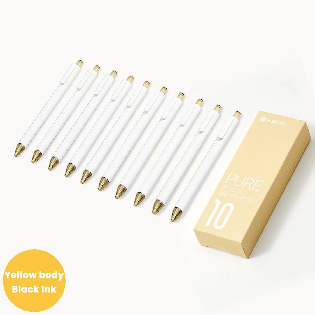 Kaco Pure Soft Touch Candy Black Ink Gel Pens - Pack of 10 - INDOFUTURE - Gel Pens