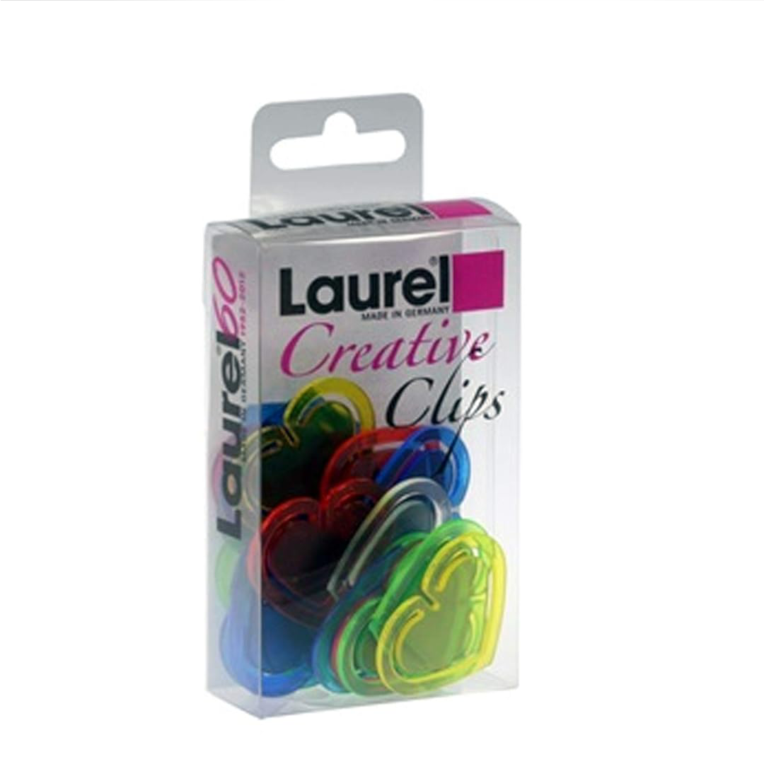 Laurel | Decorative Clip | Heart Shaped | U Clips | Assorted Colours | 30mm | 25 Clips Pack