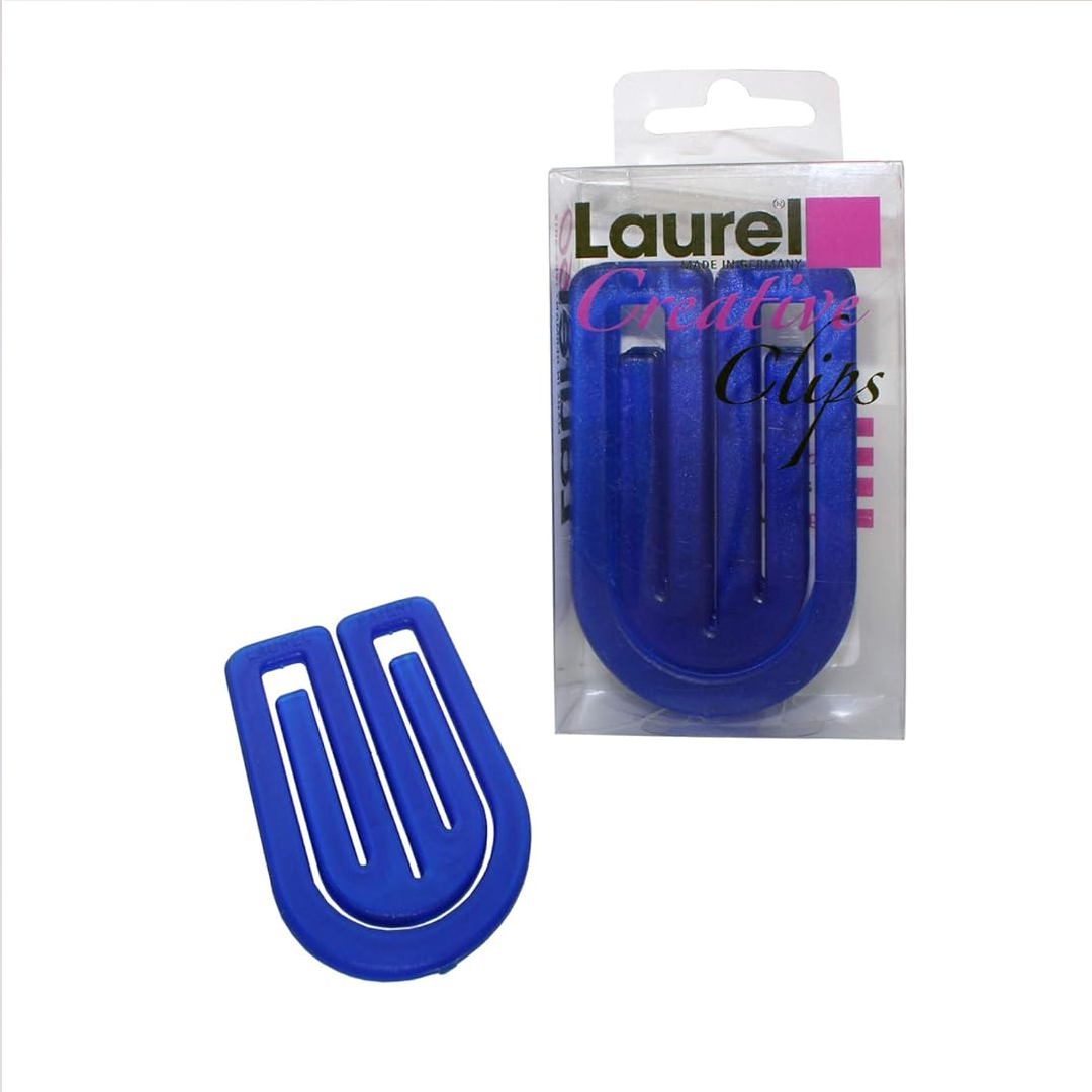 Laurel | KingKlip | Crystal Blue | Feather Light Paper Clip | 50mm | 20 Clips Pack