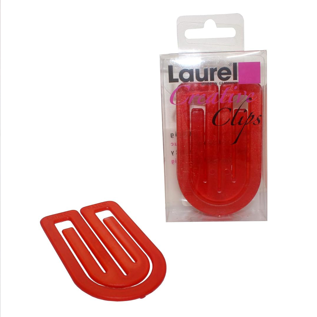 Laurel | KingKlip | Crystal Red | Feather Light Paper Clip | 50mm | 20 Clips Pack