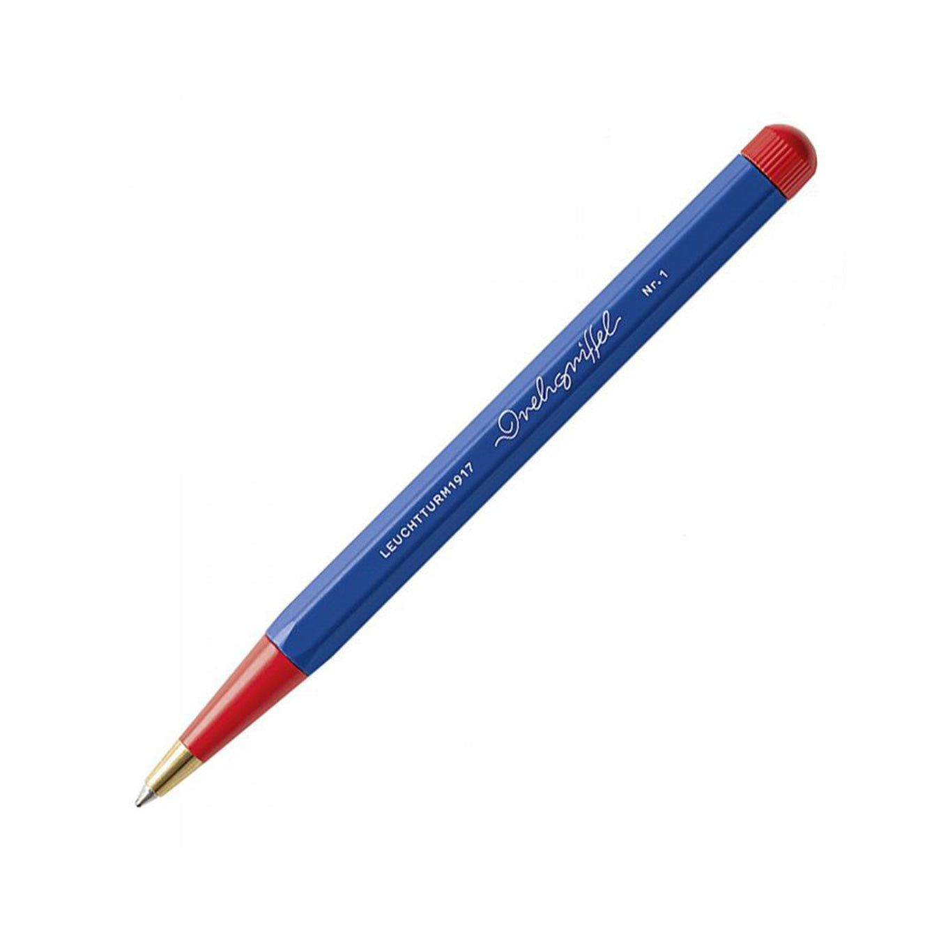 LEUCHTTURM1917 Ball Point Pen with Royal Blue Ink | Bauhaus Edition | Drehgriffel No. 1 | Royal Blue/Red | Twist Mechanism