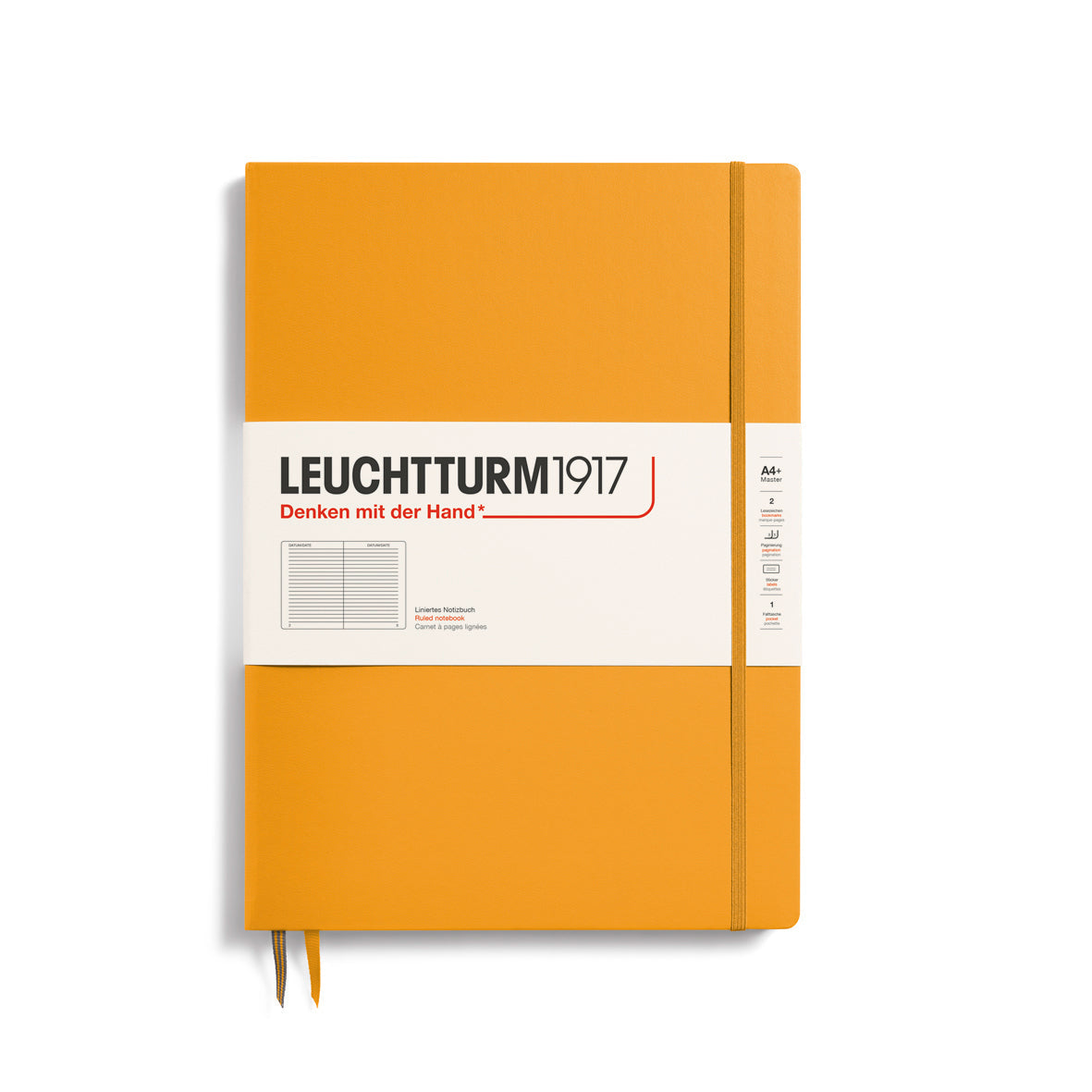 LEUCHTTURM1917 Hardcover Notebook Master Slim (A4+), Ruled, 123 Pages - Rising Sun