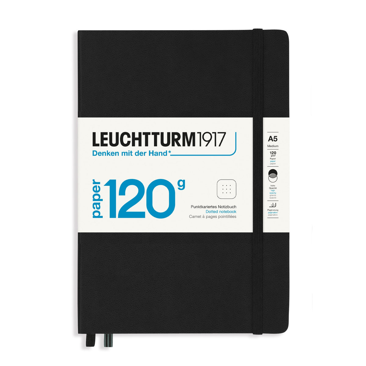 LEUCHTTURM1917 120G Edition Hardcover Notebook Medium (A5), Dotted, 203 Pages - Black