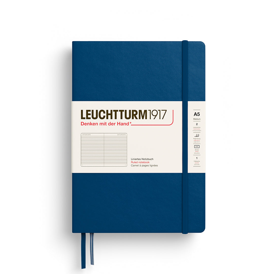 LEUCHTTURM1917 Hardcover Notebook Medium (A5), Ruled, 251 Pages - Indigo