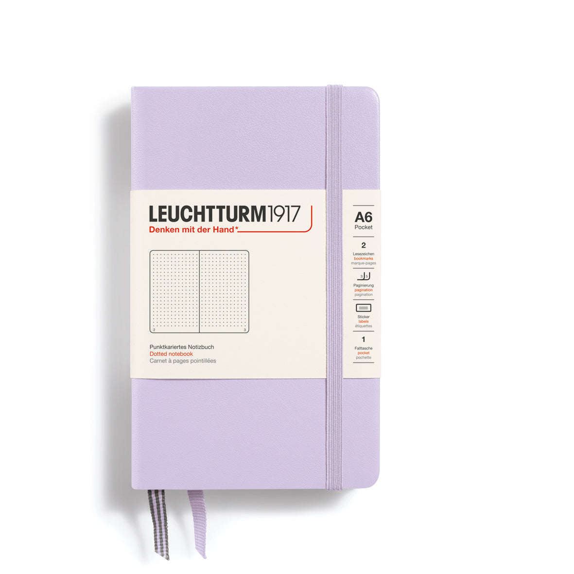 LEUCHTTURM1917 Hardcover Notebook Pocket (A6), Dotted, 187 Pages - Lilac
