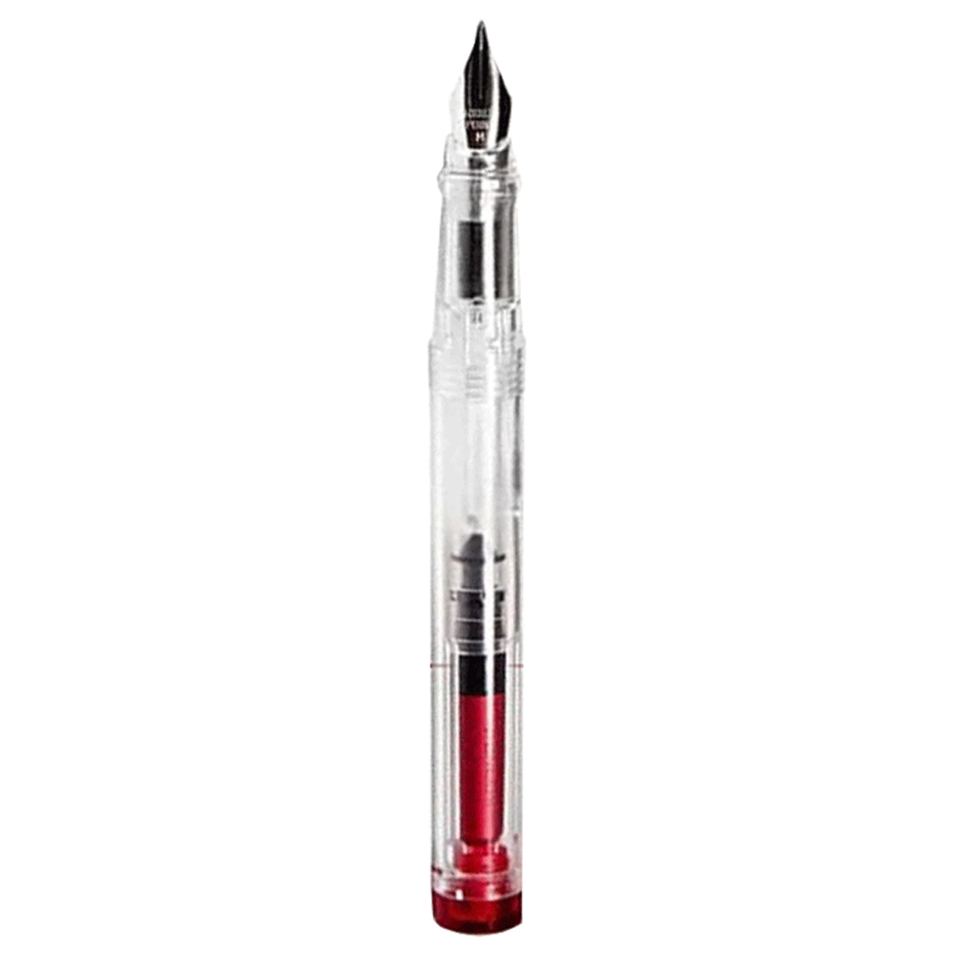 Penlux | Junior | Fountain Pen | Clear Body | Red