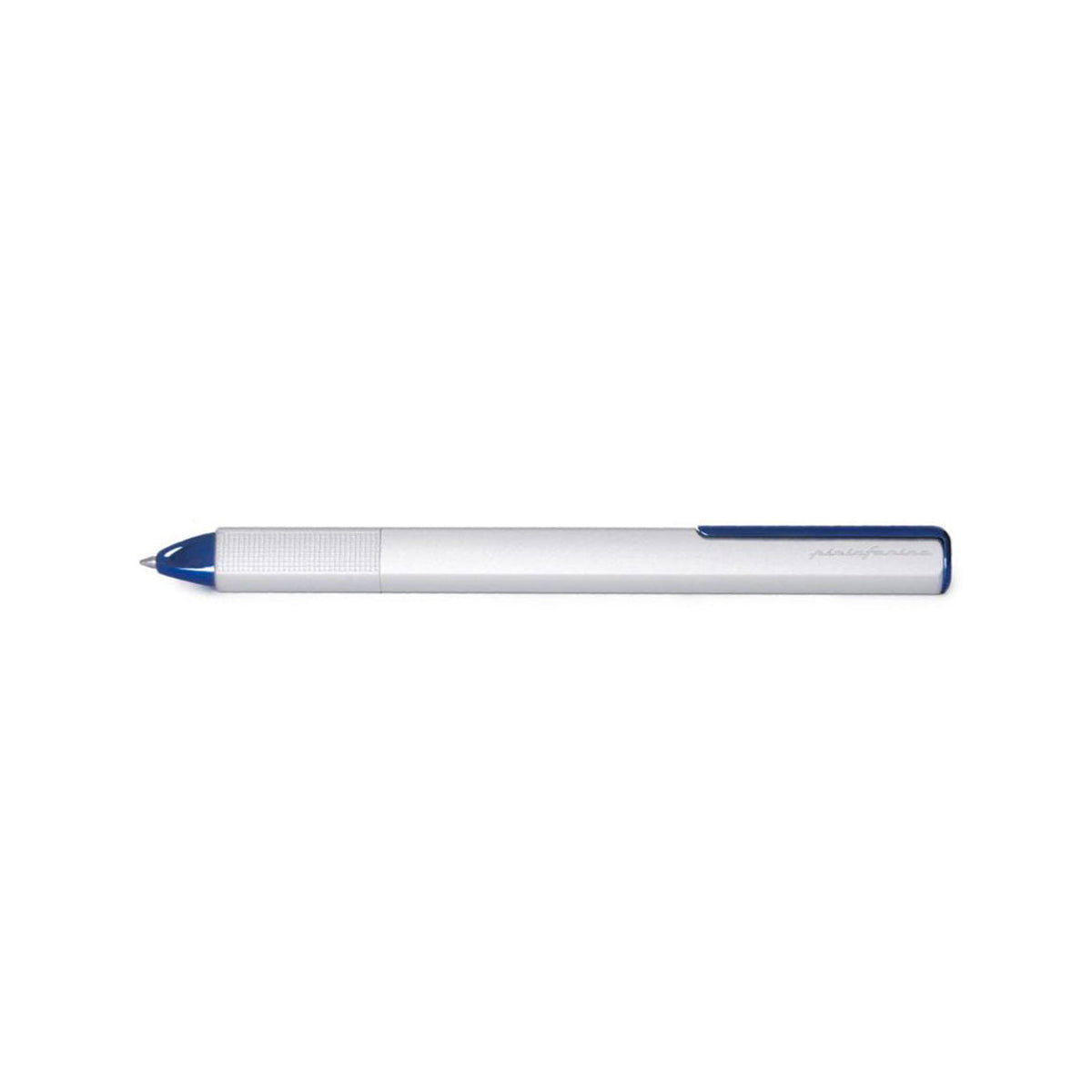 Pininfarina PF One Blue Silver Retractable Ballpoint Pen with Twist Mechanism