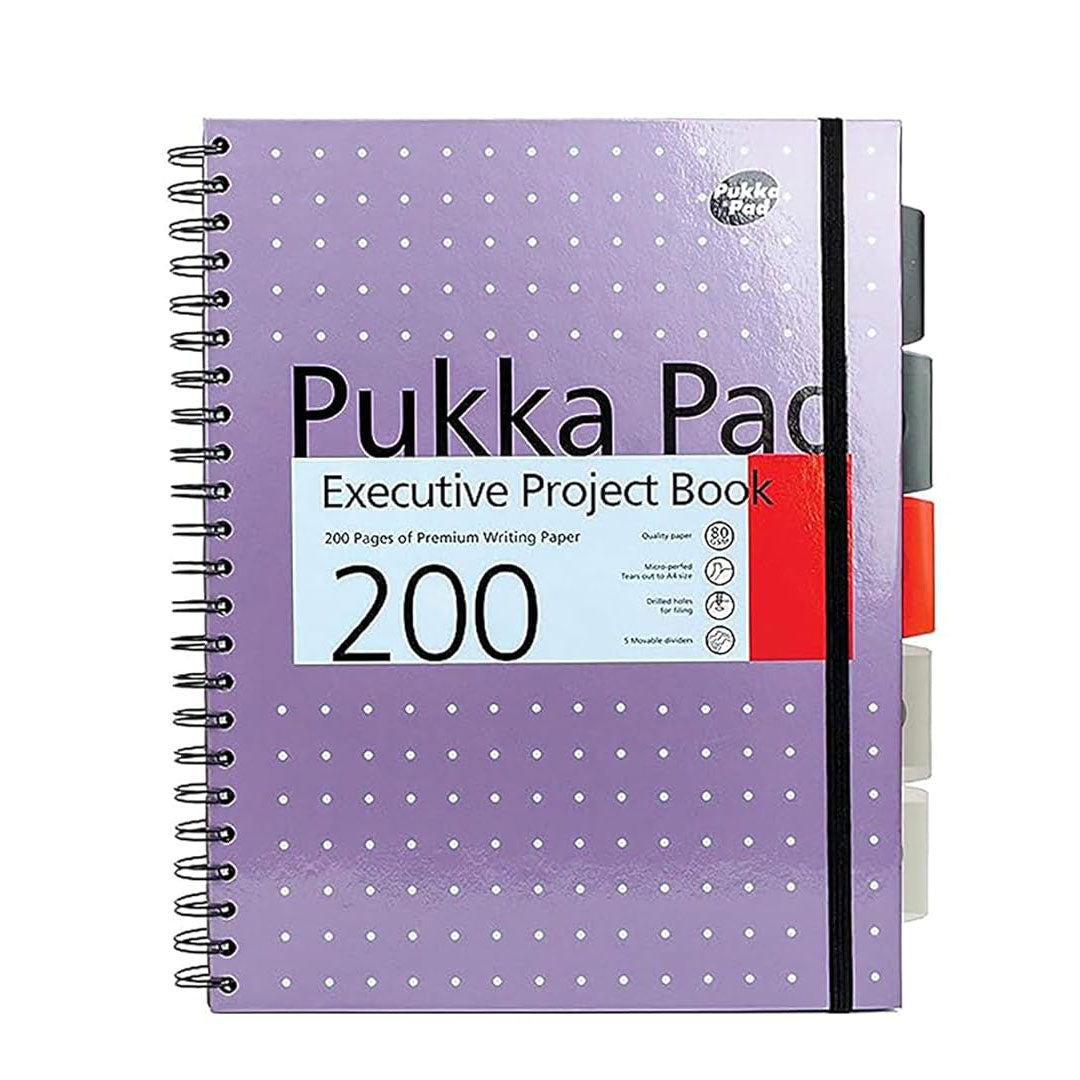 Pukka Pad | A4 | Spiral Bound Notebook | Ruled | Metallic Pink