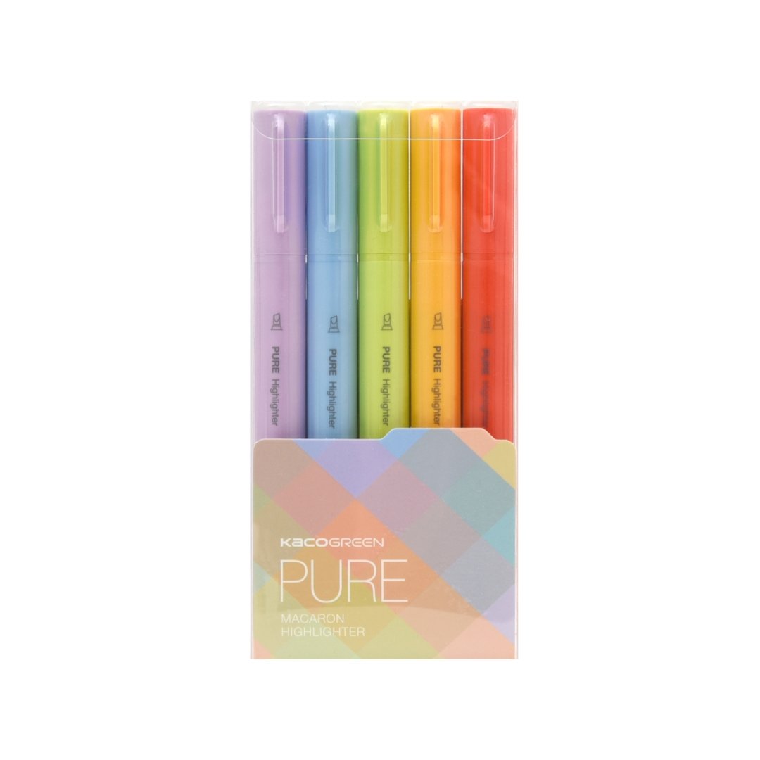 Pure Macaron Highlighter - Five color Pack - INDOFUTURE - Highlighter