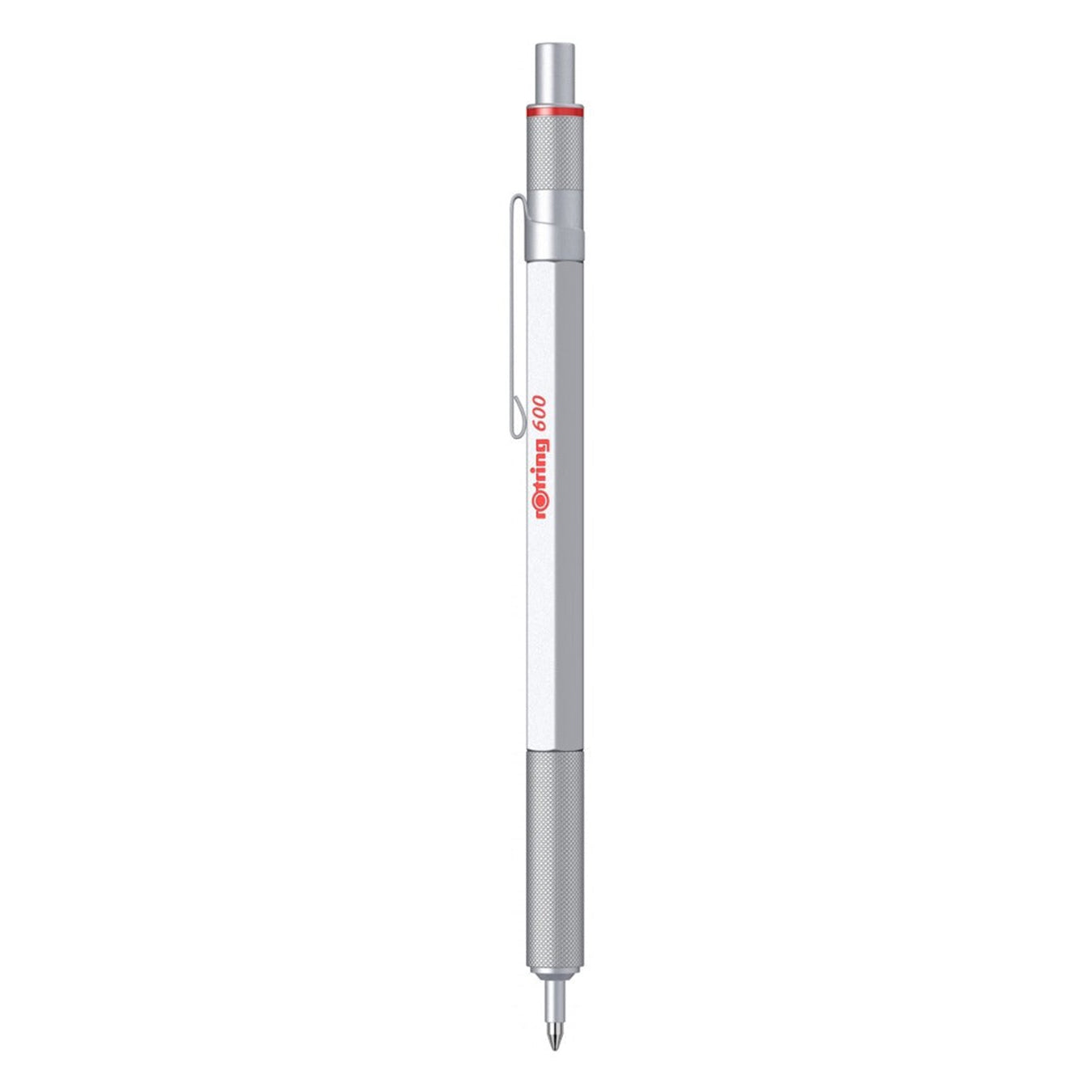 Rotring | 600 Series | Silver 1.0mm Ball Pen | Metal Body | Non-Slip | Metal Knurled Grip