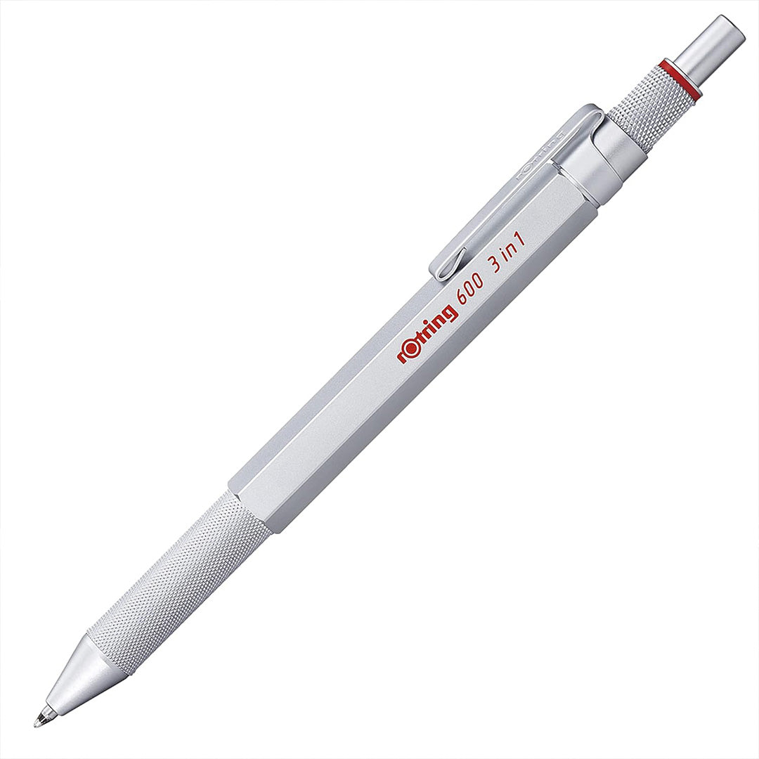 Rotring | 600 Pen And Mechanical Pencil | 3-in-1 | Silver